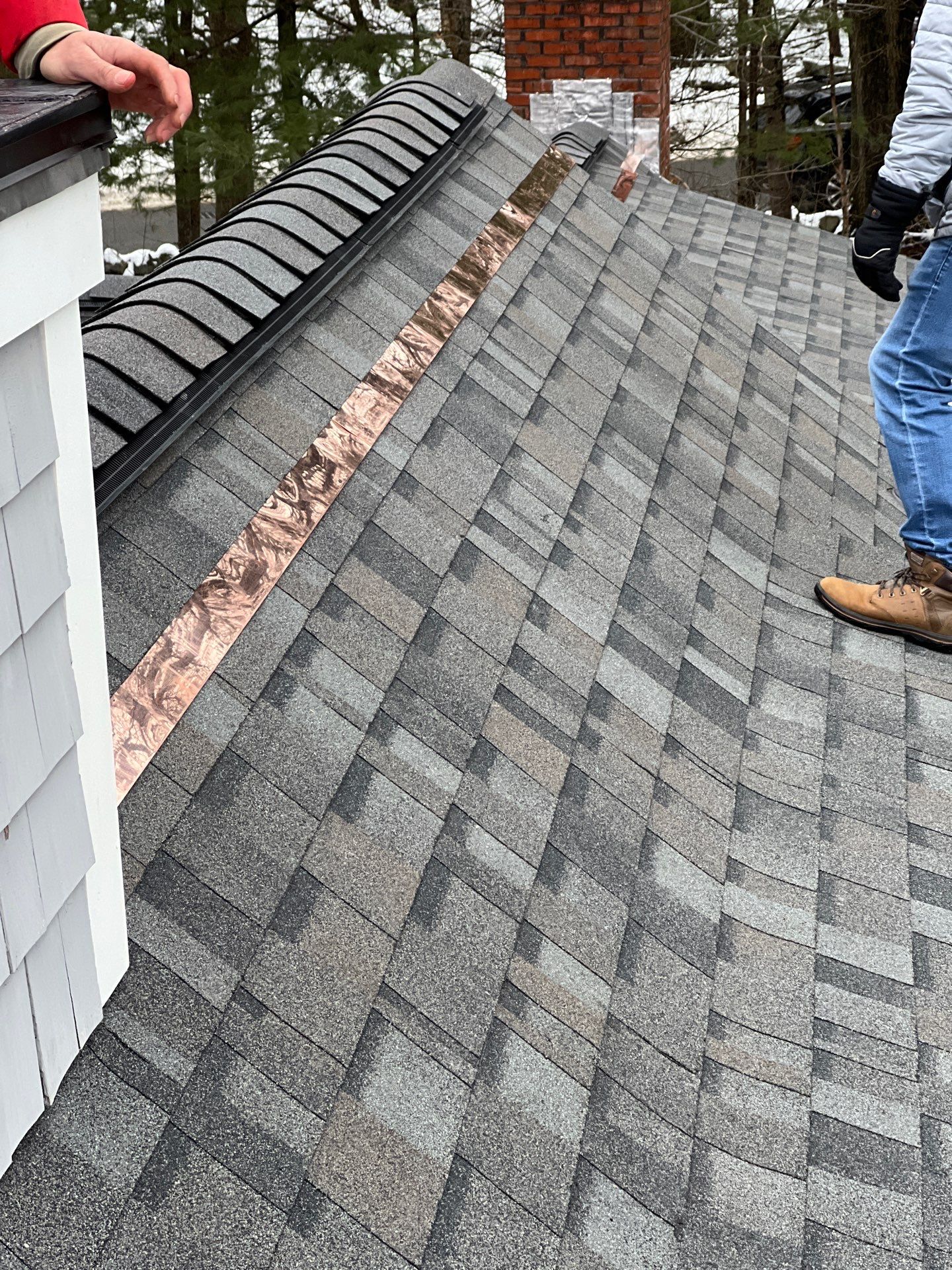 Carlisle Roofing Installation using Owens Corning Shingles and Copper by Mighty Dog Roofing of Greater Middlesex County