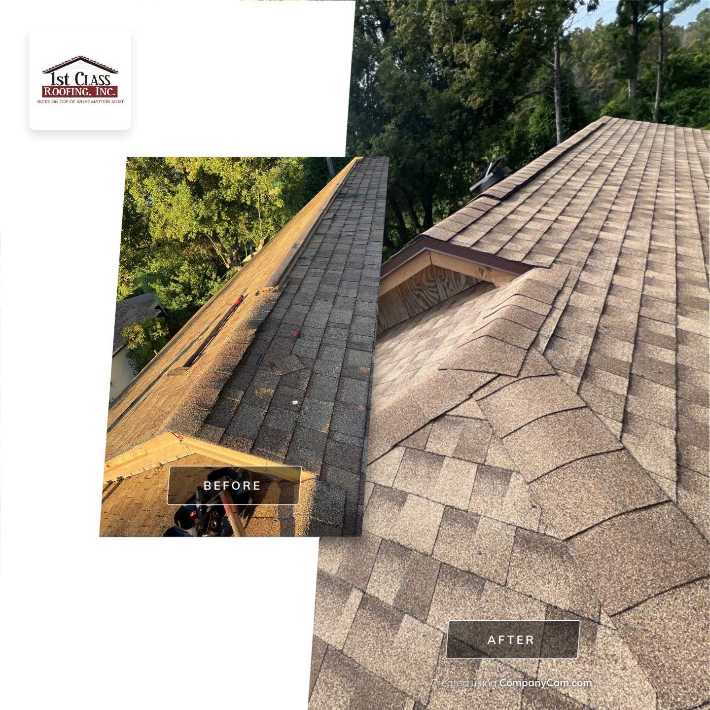 Residential Roofing Installation using GAF Timberline HDZ by 1st Class Roofing, Inc.