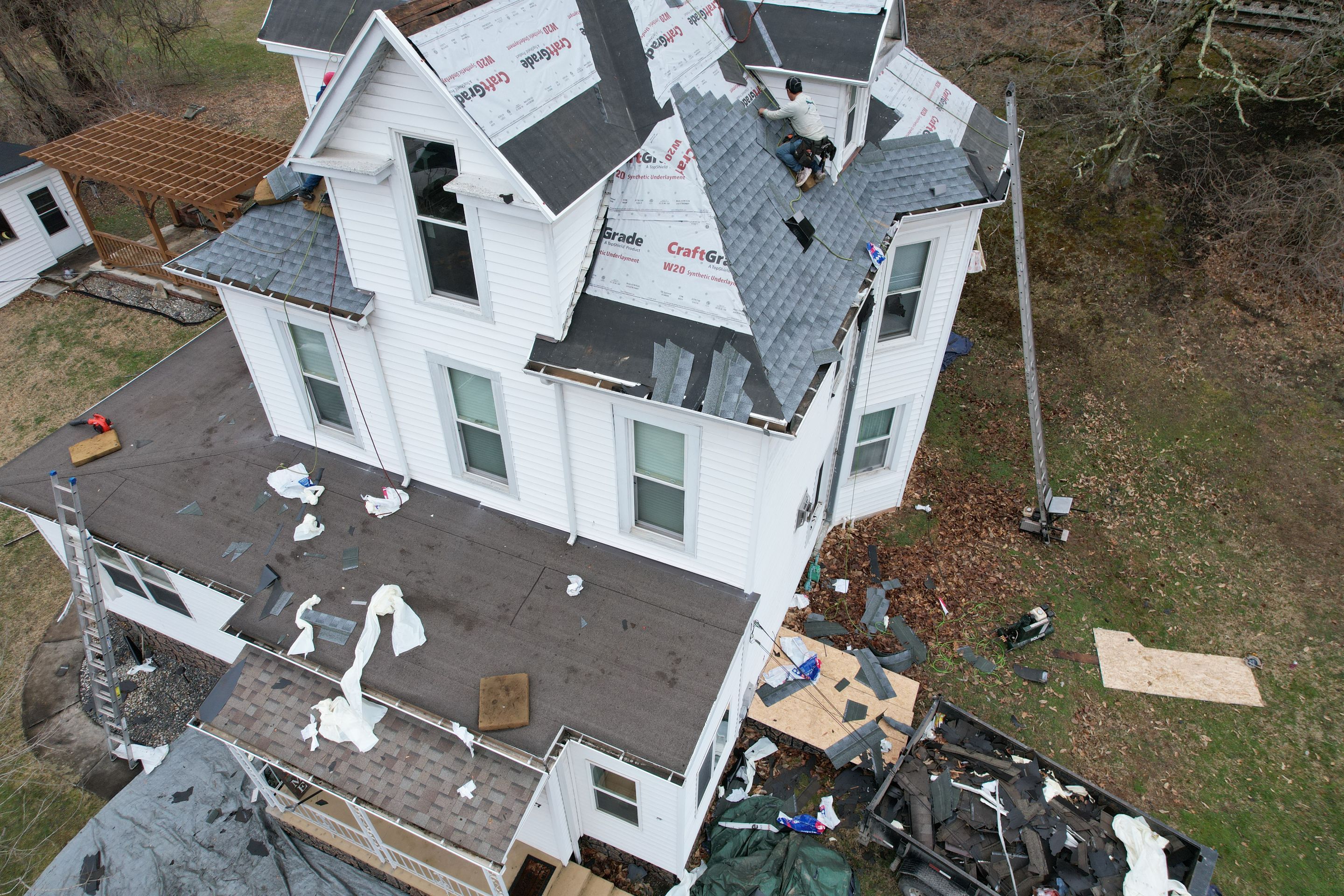 Residential Roofing Installation using GAF Timberline HDZ Shakewood by Rainstoppers Roofing