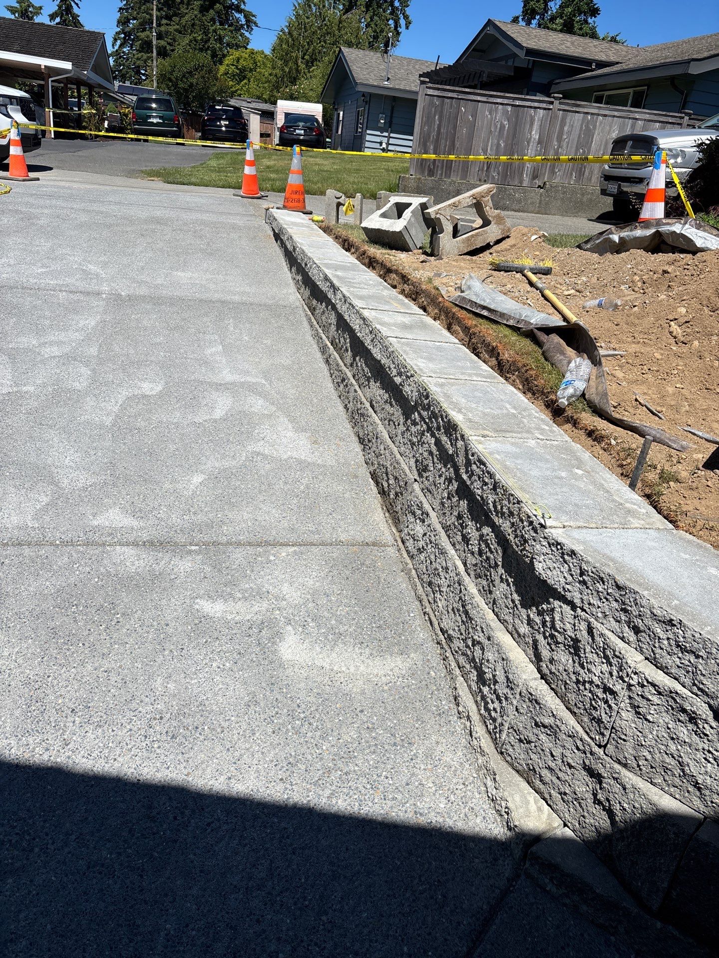 Concrete Patio & Driveway Renovation with Retaining Wall | Seattle  by Jireh Asphalt & Concrete Inc 