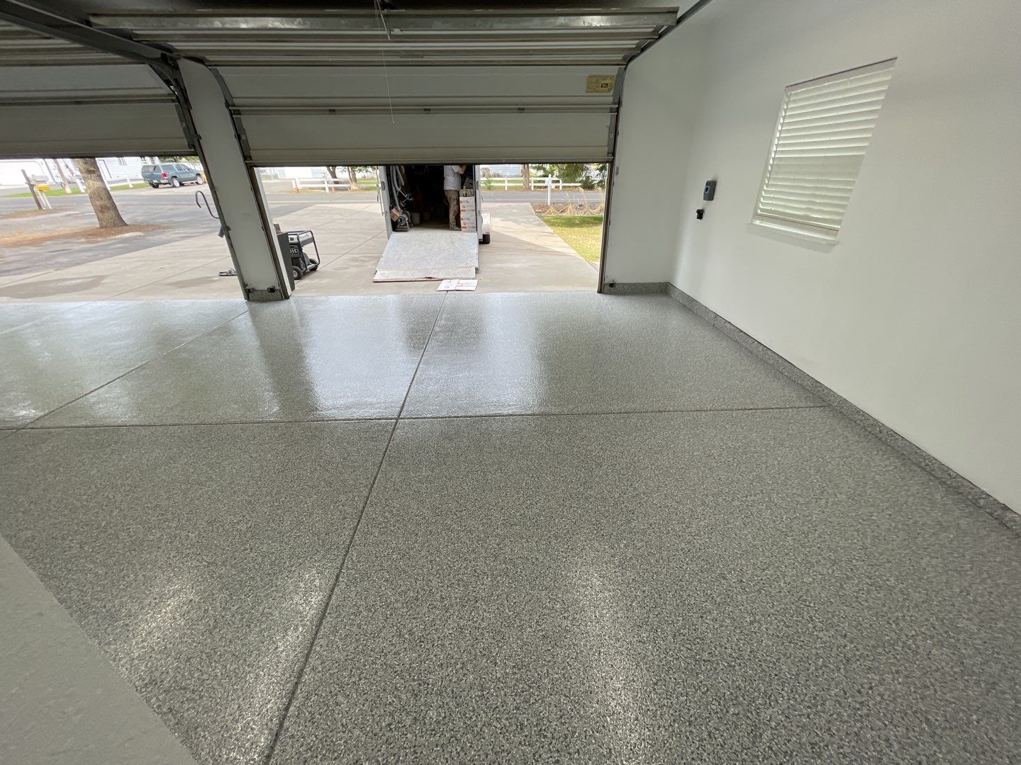 Garage Transformation using Slate Stone by Croc Coatings, LLC