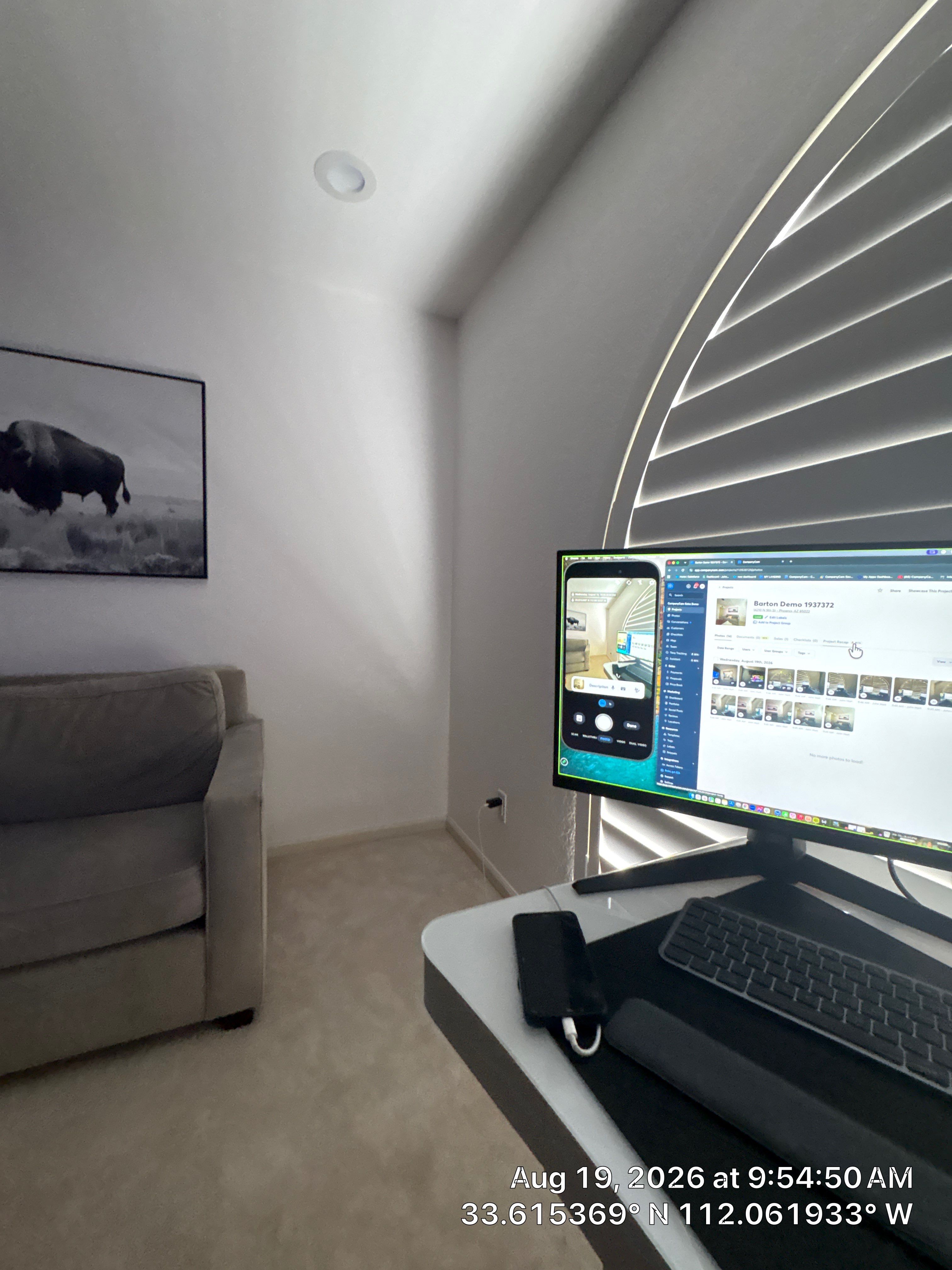 Phoenix Home Office Renovation with Arched Plantation Shutters by CompanyCam Sales Demo