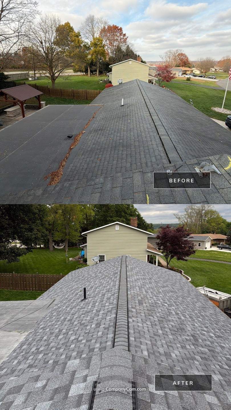Architectural Shingle Roof Replacement and Gutter Protection in Wooster, Ohio by Cornerstone Roofing And Siding