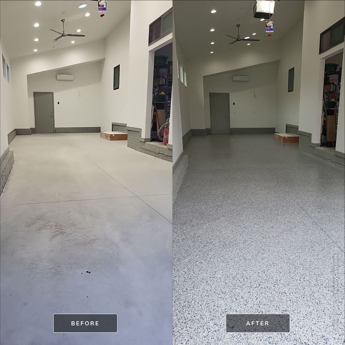 Tidal Wave Garage Floor Coating using Polyaspartic by Revival Concrete Coatings