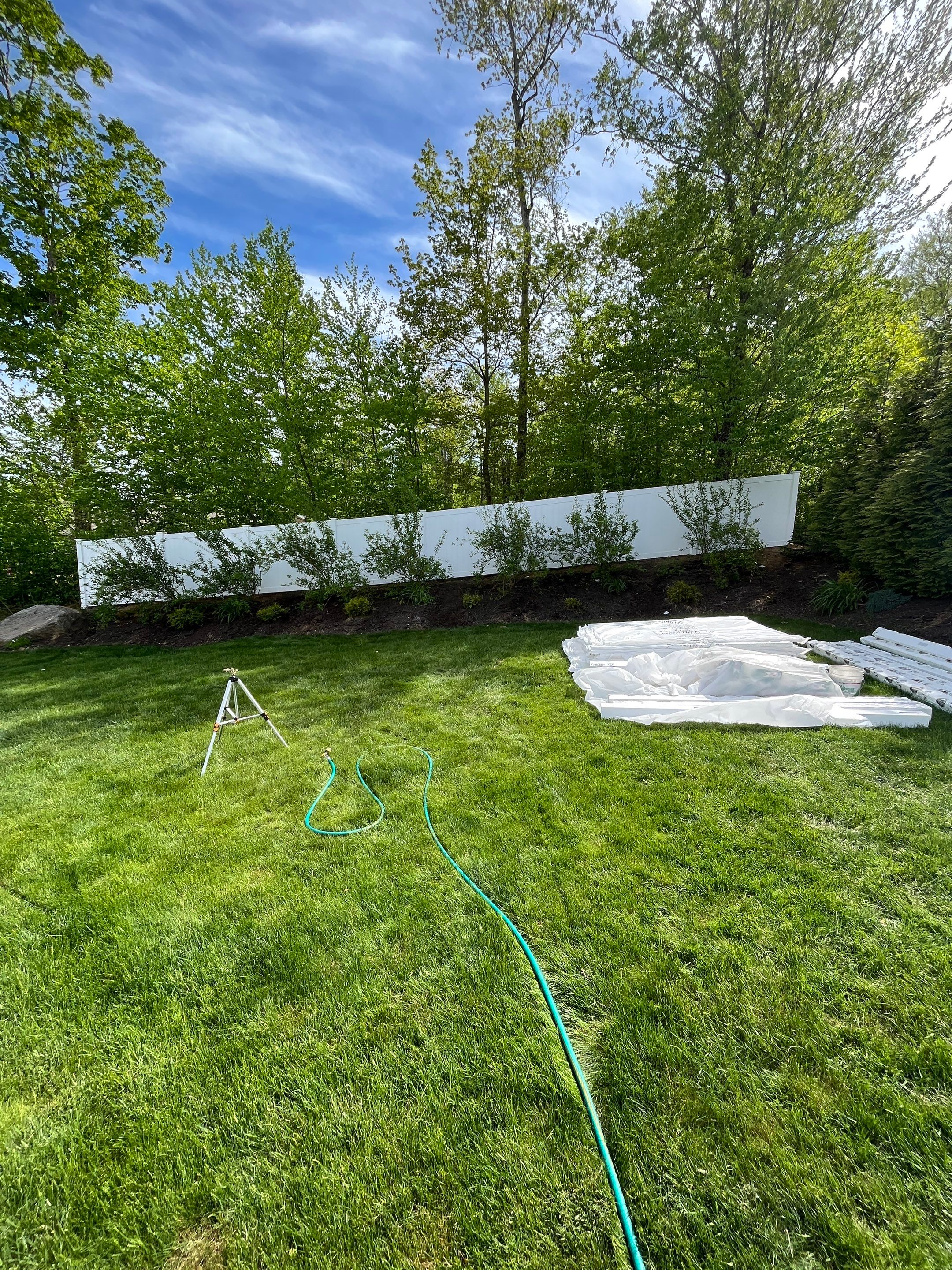 New Vinyl Privacy Fence in White by DiGiorgi Roofing and Siding Inc