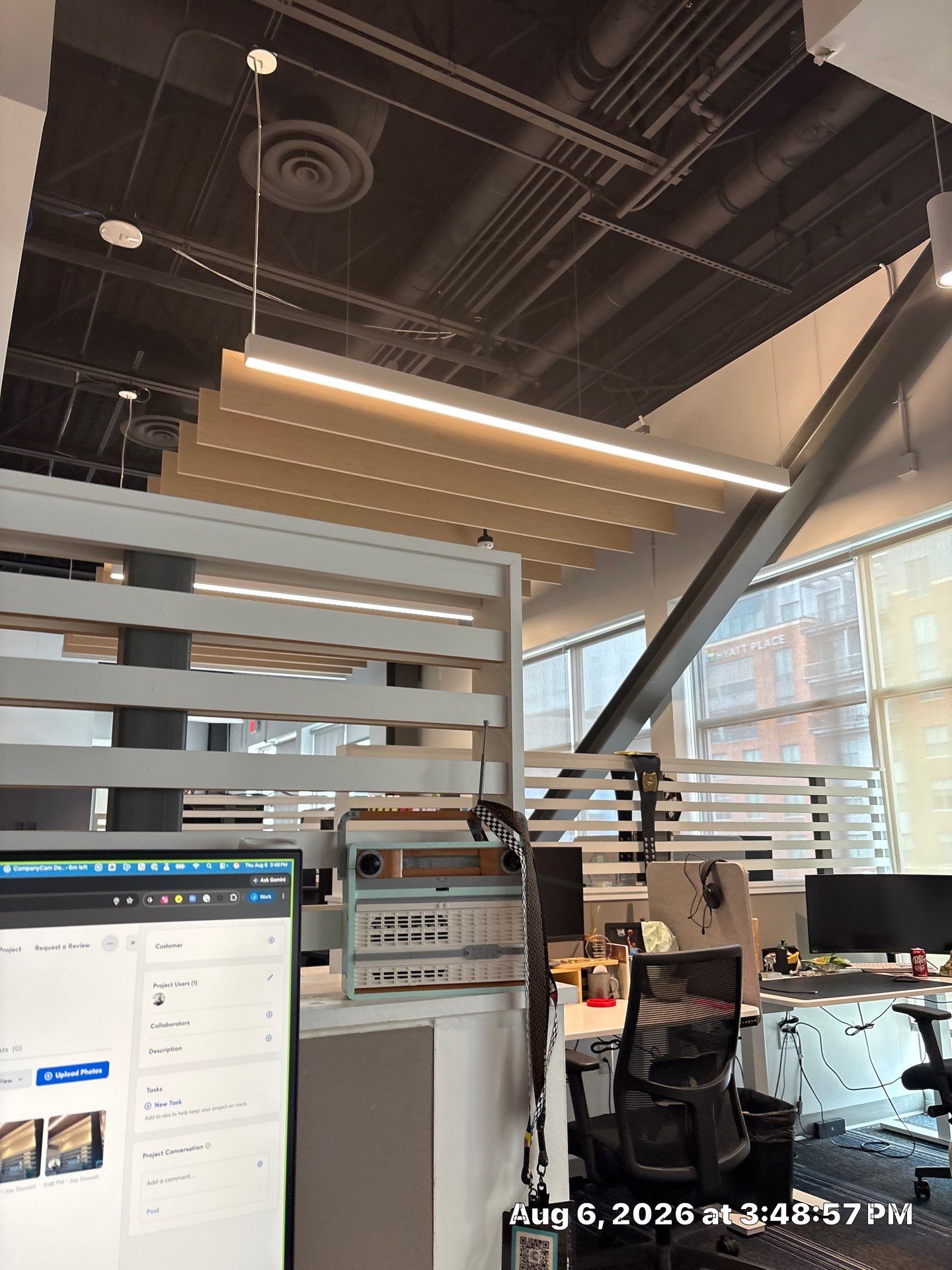 Modern Lincoln Office Build-Out Featuring Custom Slat Partitions by CompanyCam Sales Demo
