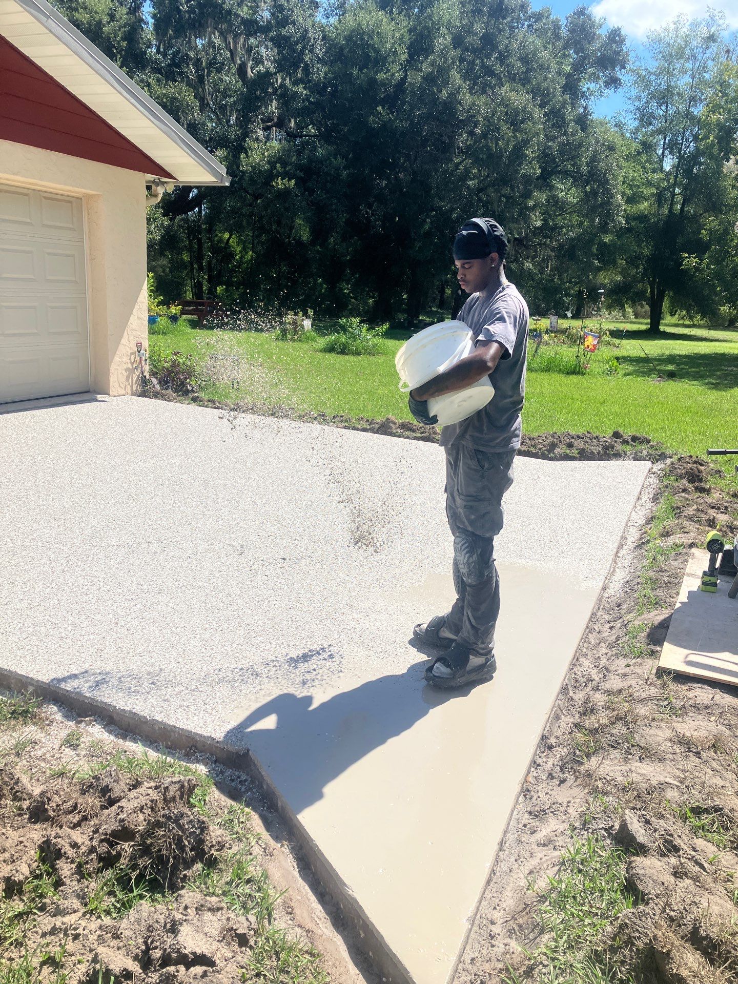 Pool Deck and Driveway in Pebble Beach by Cross Creek Concrete Coatings