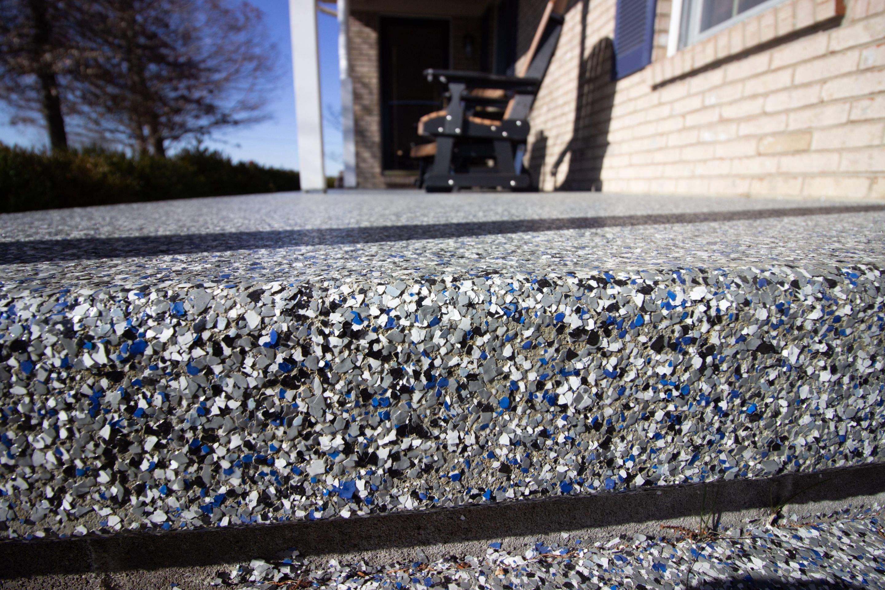 Patio Installation using Galaxy Blue by Your1DayFloor.com