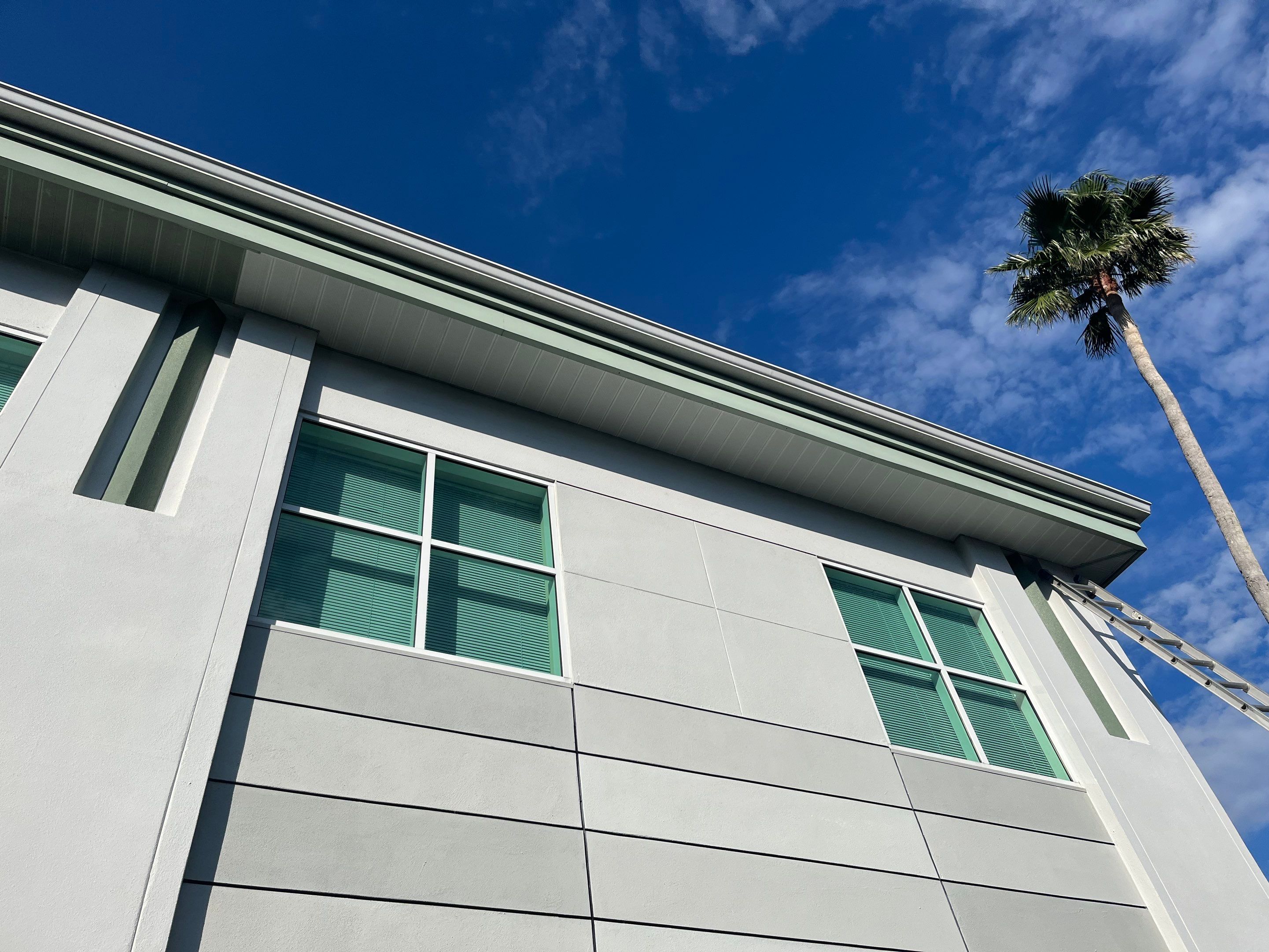 White Soffit and Fascia Repair Project in Sarasota FL by Gutter Professors