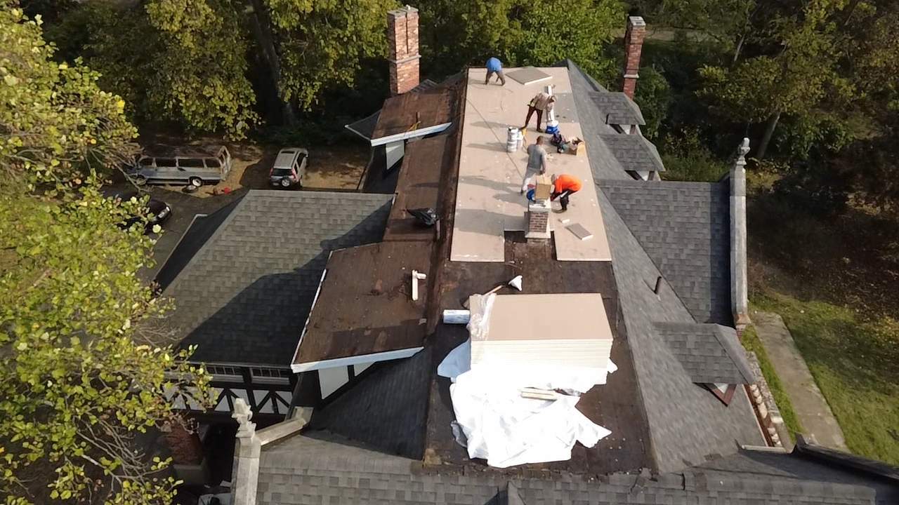 Middletown Mansion Restoration Project - Low Slope Roof by Level Up Roofing and Restoration Services LLC
