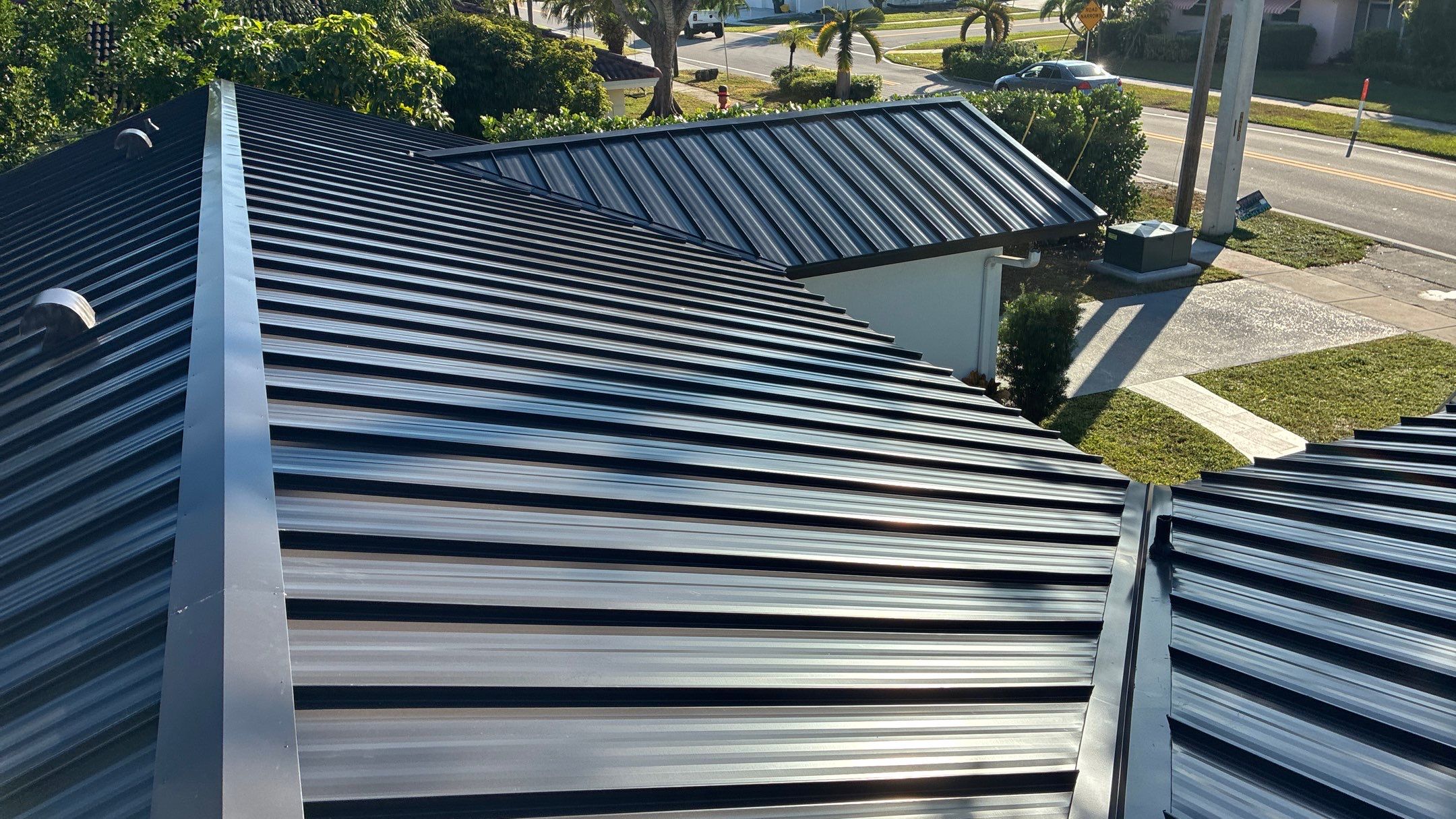 Residential Roofing Installation using 1" Nail strip metal roof by BLUES BROTHERS ROOFING
