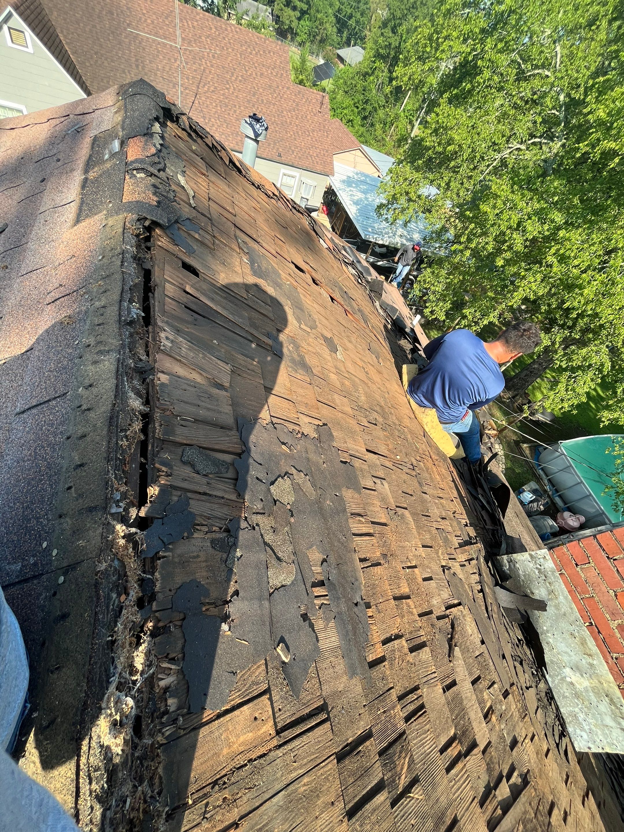 Residential Metal Roof Replacement using Reed's Metals: Colored Residental Panel (Burgundy) by Hostetler Roofing