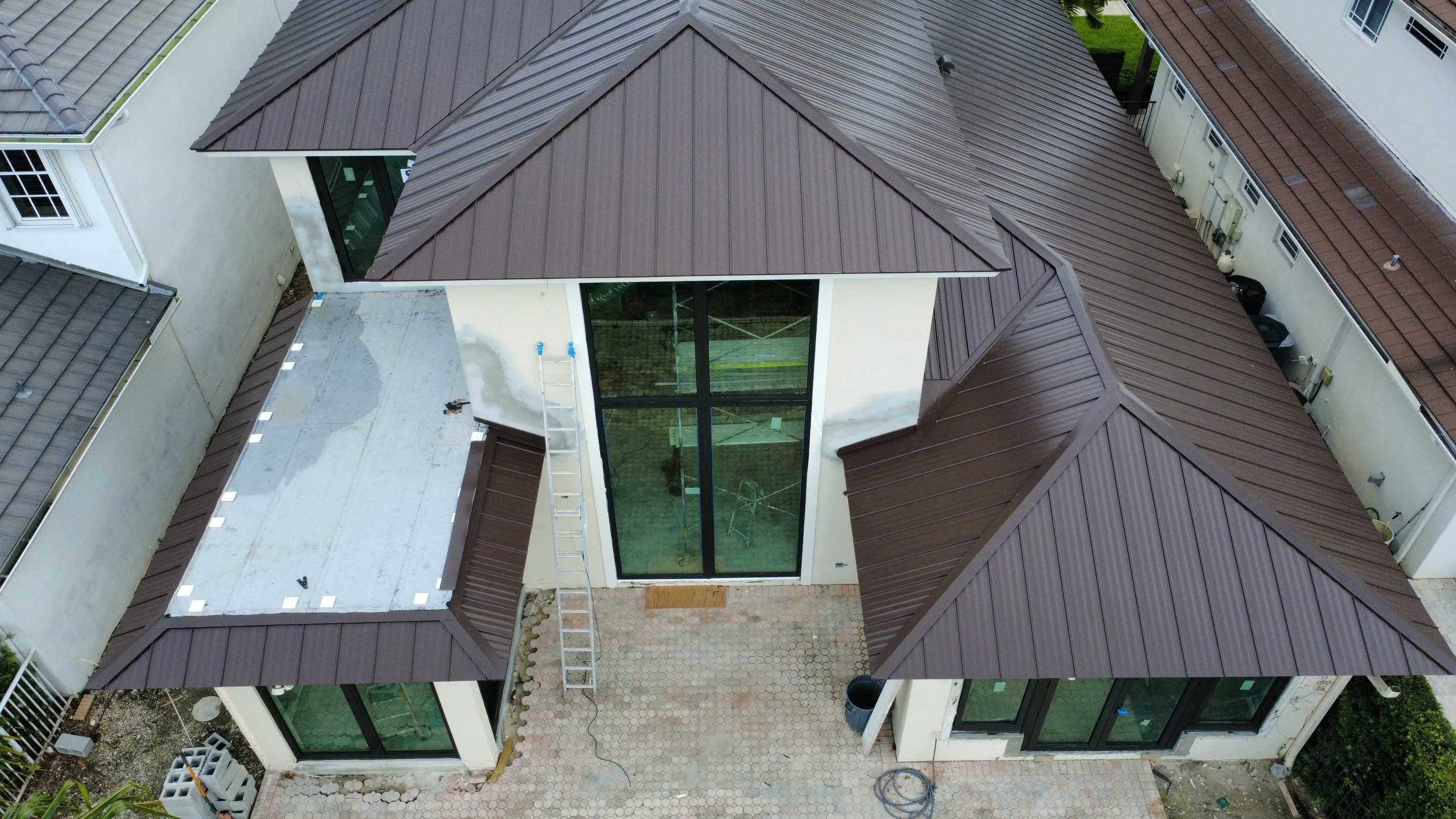 Residential Roofing Installation using 1" Nail strip metal roof by BLUES BROTHERS ROOFING