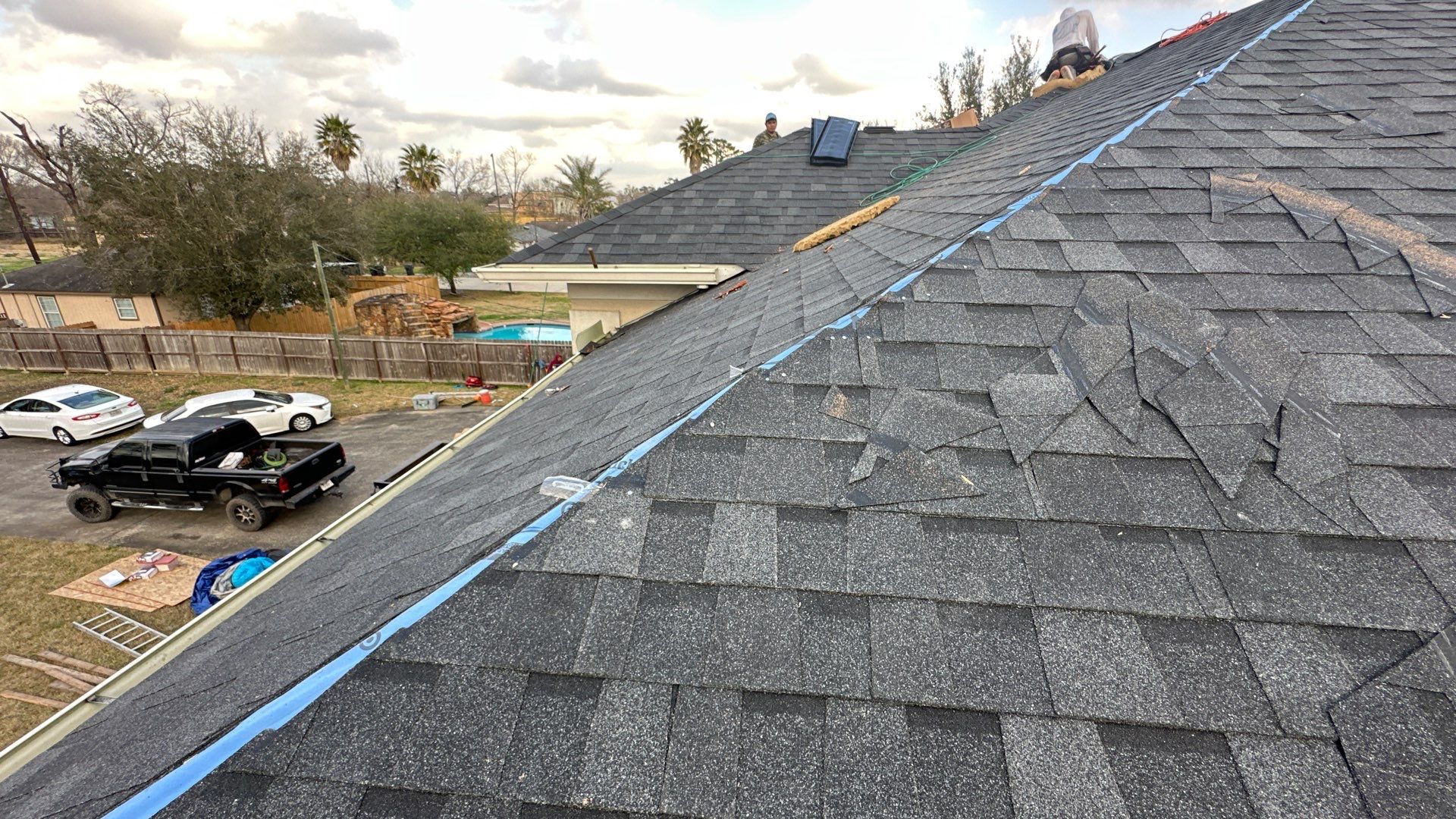 Storm-Damaged Roof Rebuilt, Deck Repairs Included — Houston, TX by PL Roofing & SB Roofing, LLC.