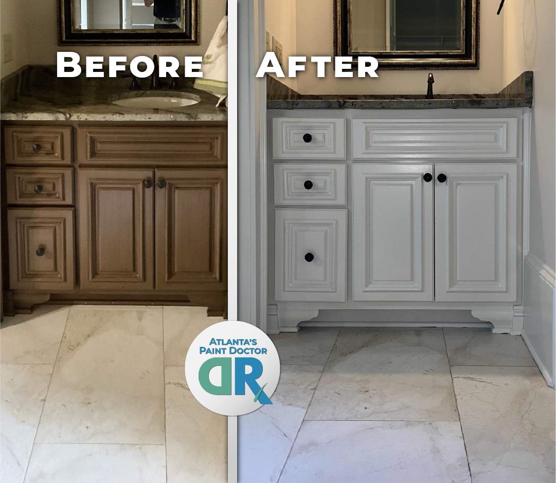 Multiple Cabinet Refinishing Projects in Atlanta Home by Atlanta's Paint Doctor