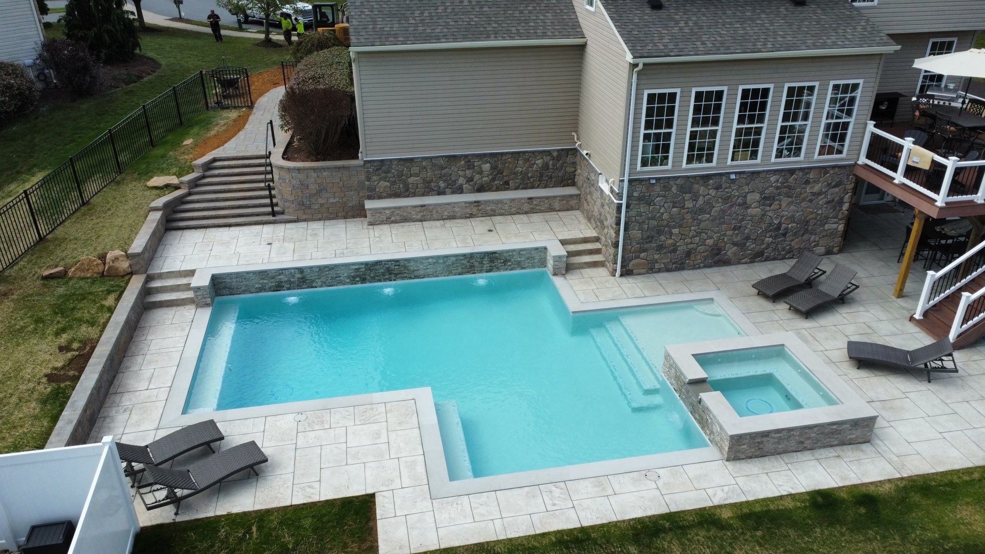 Modern Stamped Concrete Pool Deck by Architectural Concrete Design