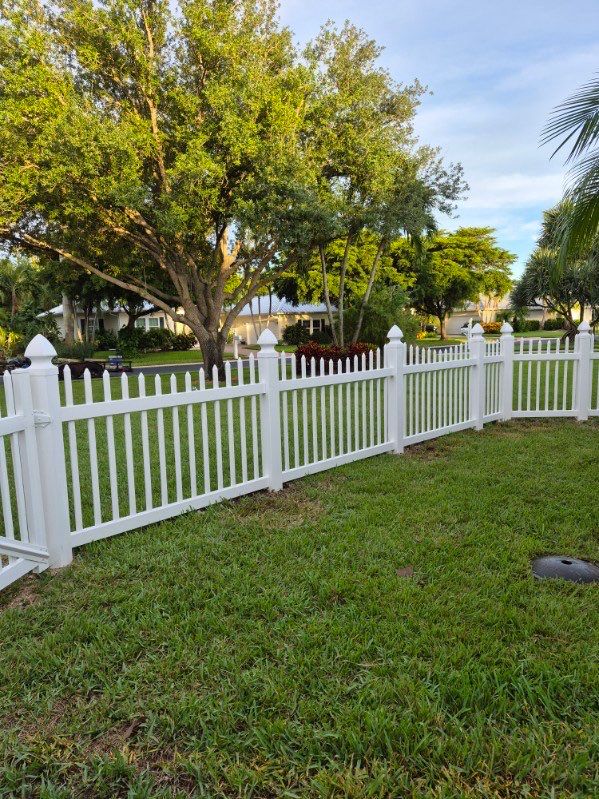 White Vinyl Picket and Privacy Fence Installation in Fort Myers by True Fence LLC