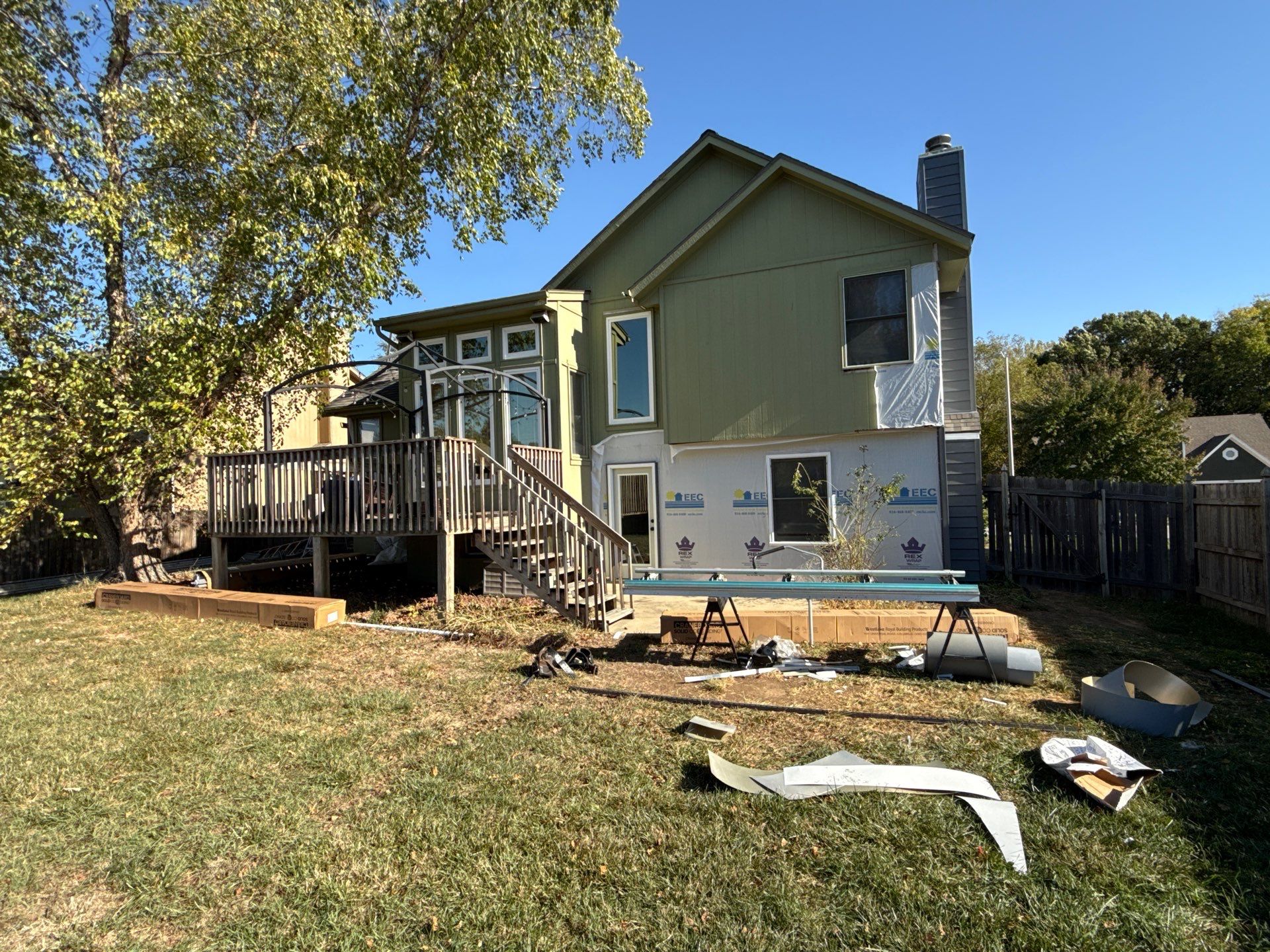 Split Entry in Smokey Ash Craneboard D7 by EEC  Windows, Siding & Roofing 