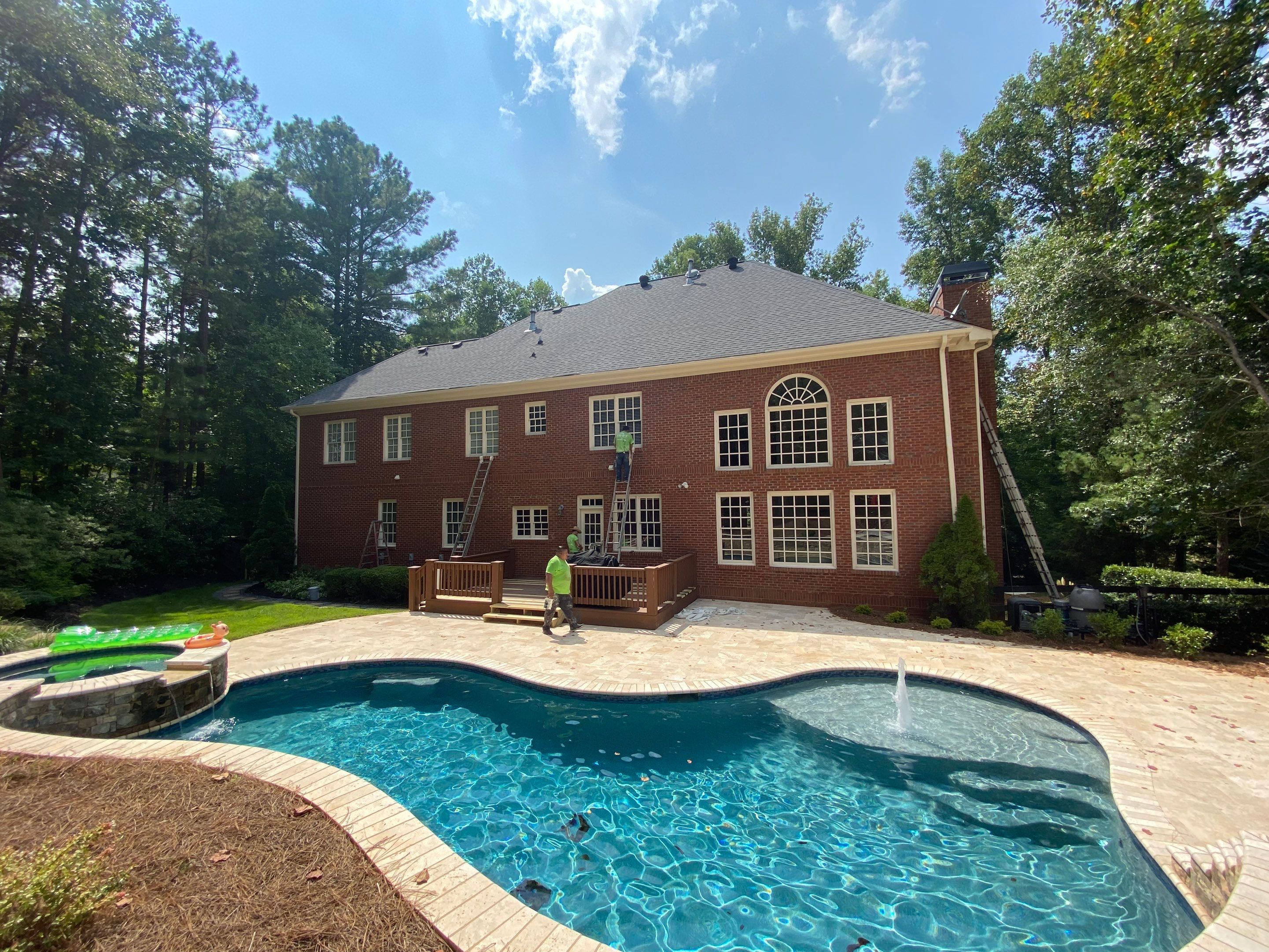 Exterior Trim and Garage Door Painting for Alpharetta Brick Home by Swift Home Renovations