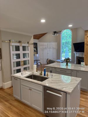 Alpharetta Kitchen Remodel Featuring Double Islands and White Quartz by Heart & Home Kitchen & Bath Remodeling LLC