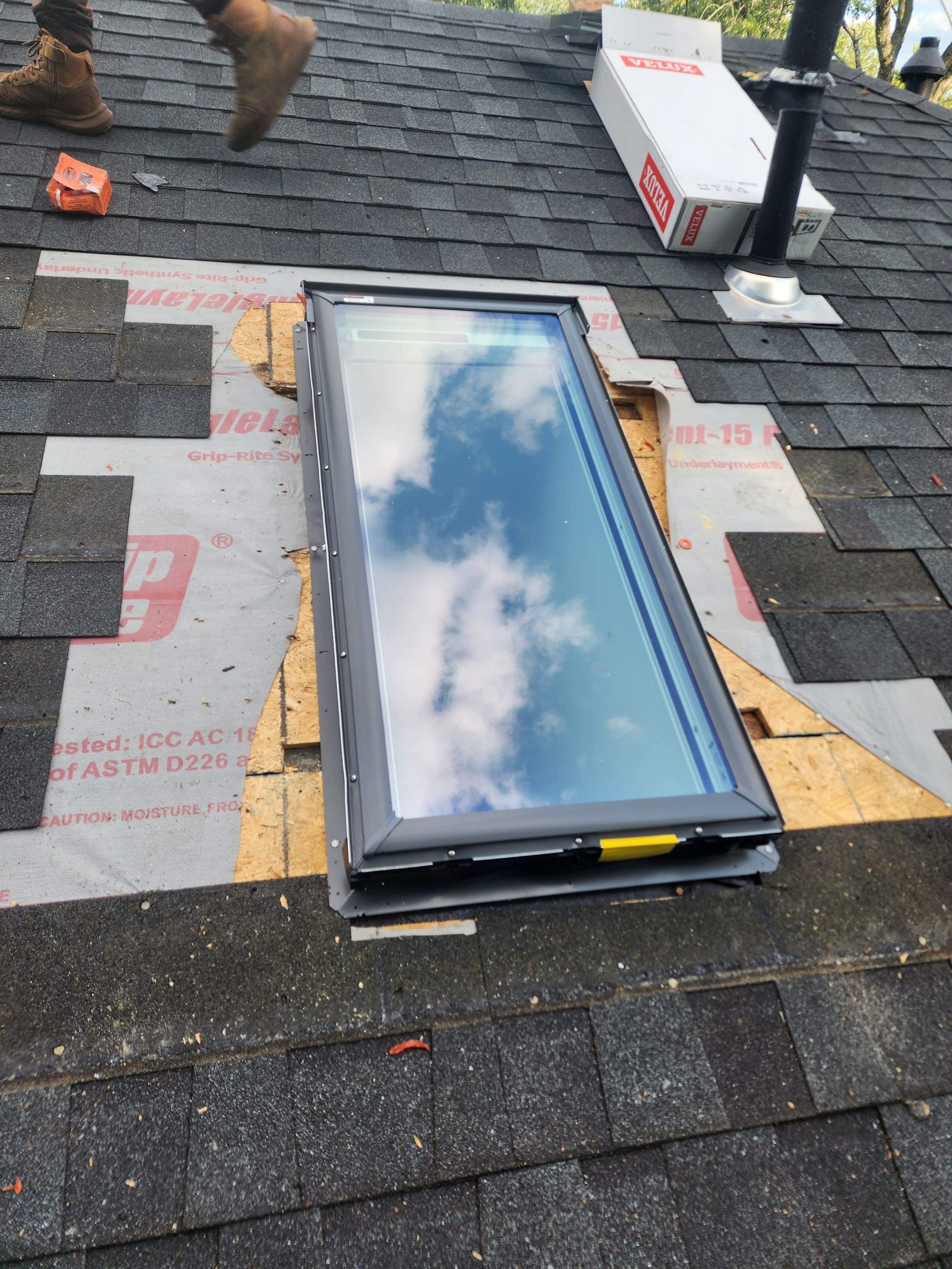Dayton Skylight Replacement and Shingle Repair for Leaking Roof by Level Up Roofing and Restoration Services LLC