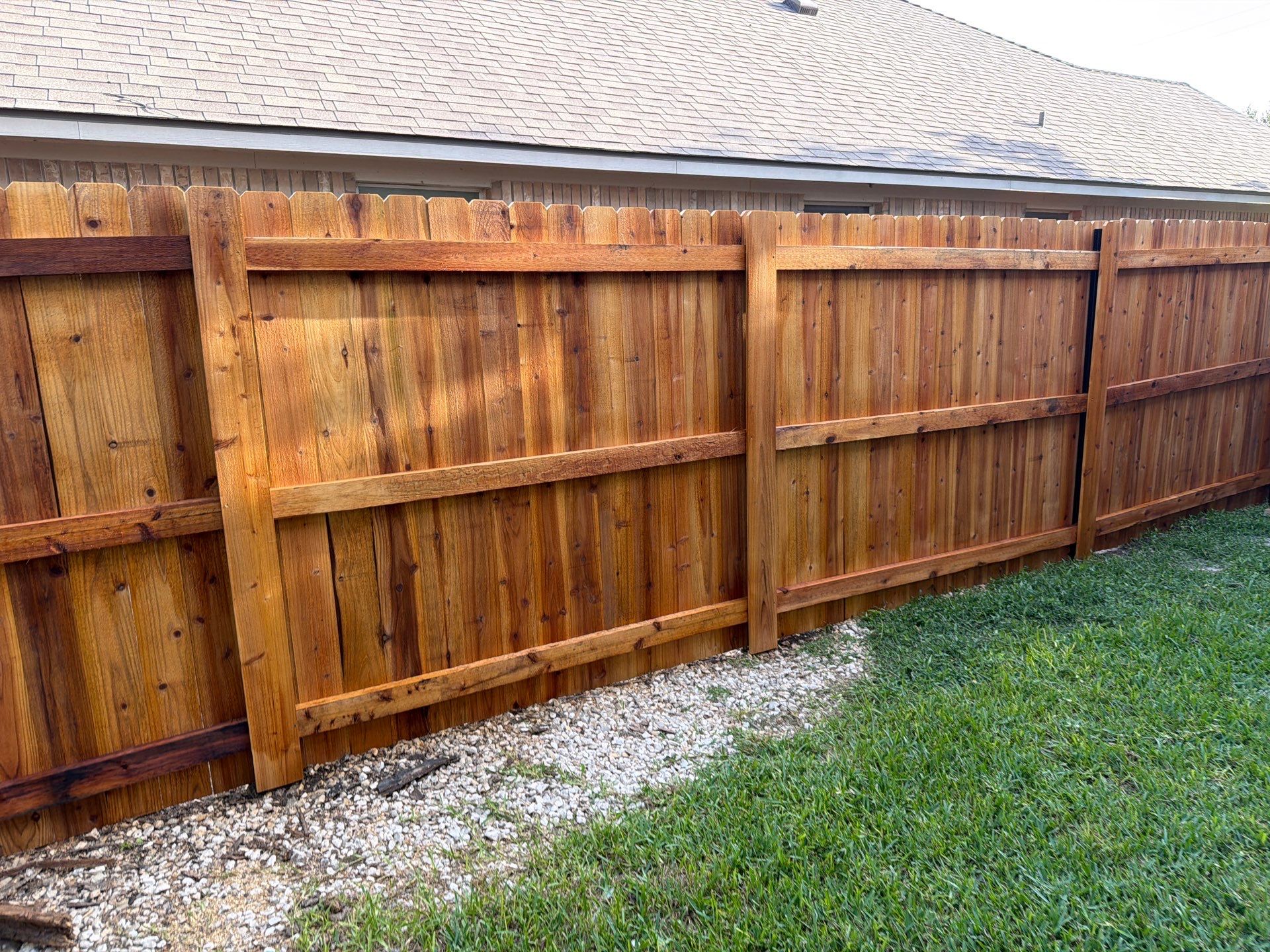 Custom Cedar Privacy Fence in Hutto by Rhino Home Care