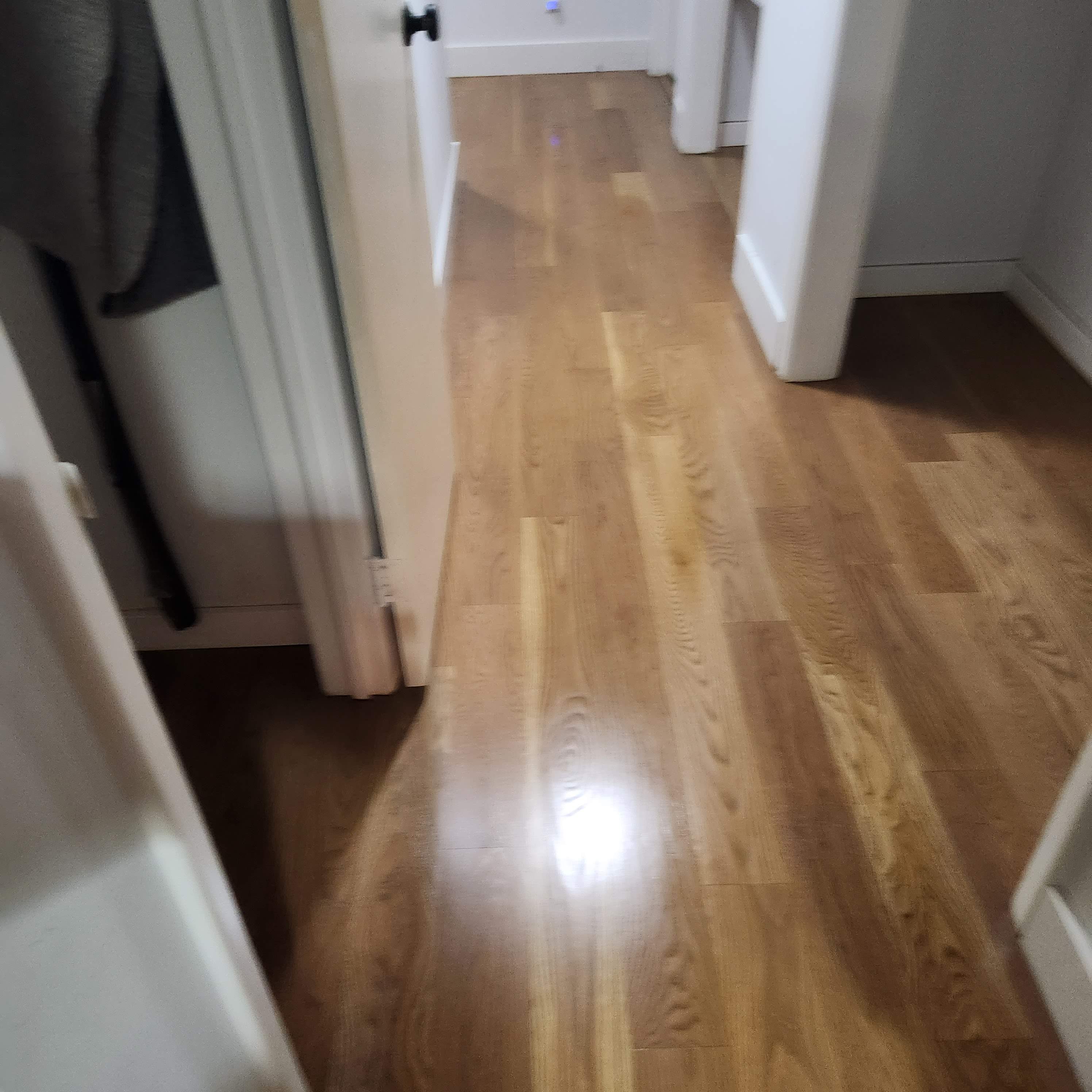 Installation of 5" Engineered Unfinished White Oak by Footprints Floors Morristown