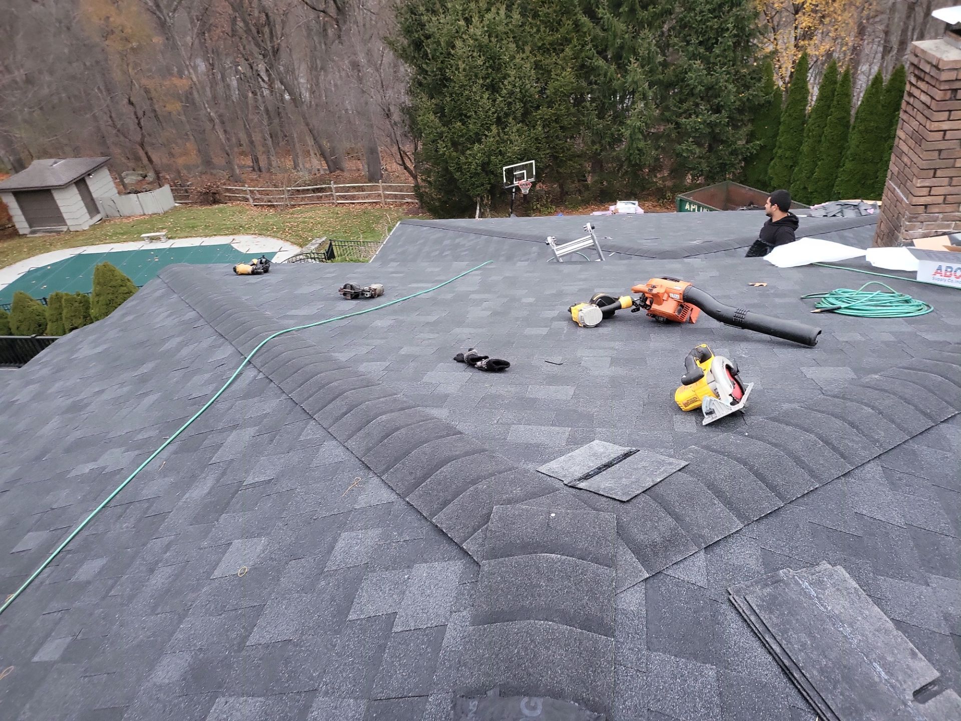 Residential Roofing Installation using Owens Corning TruDefinition Onyx Black by A Plus Exterior