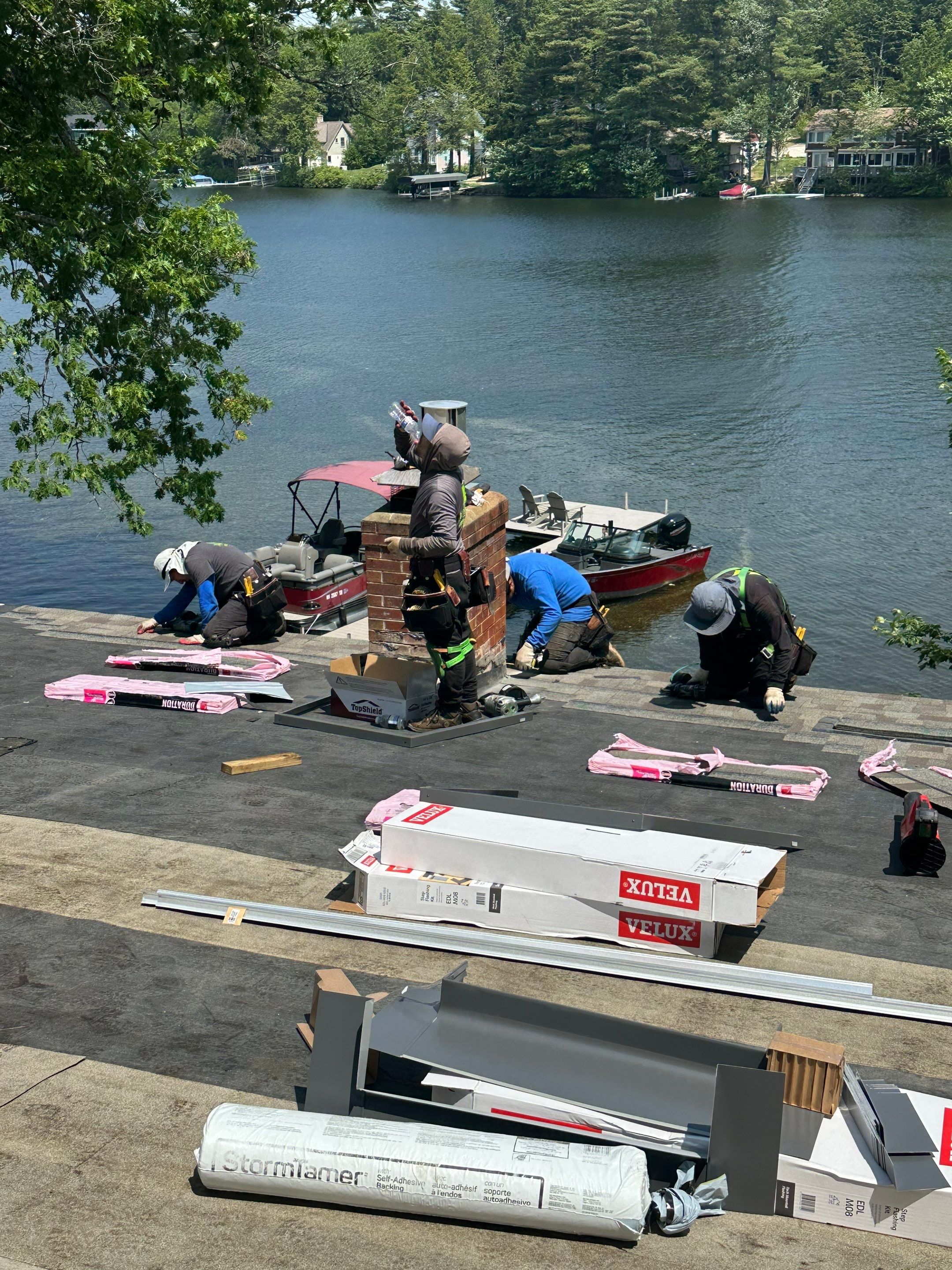 OC Roof Install On The Lake In Deerfield, New Hampshire by Tall pine roofing