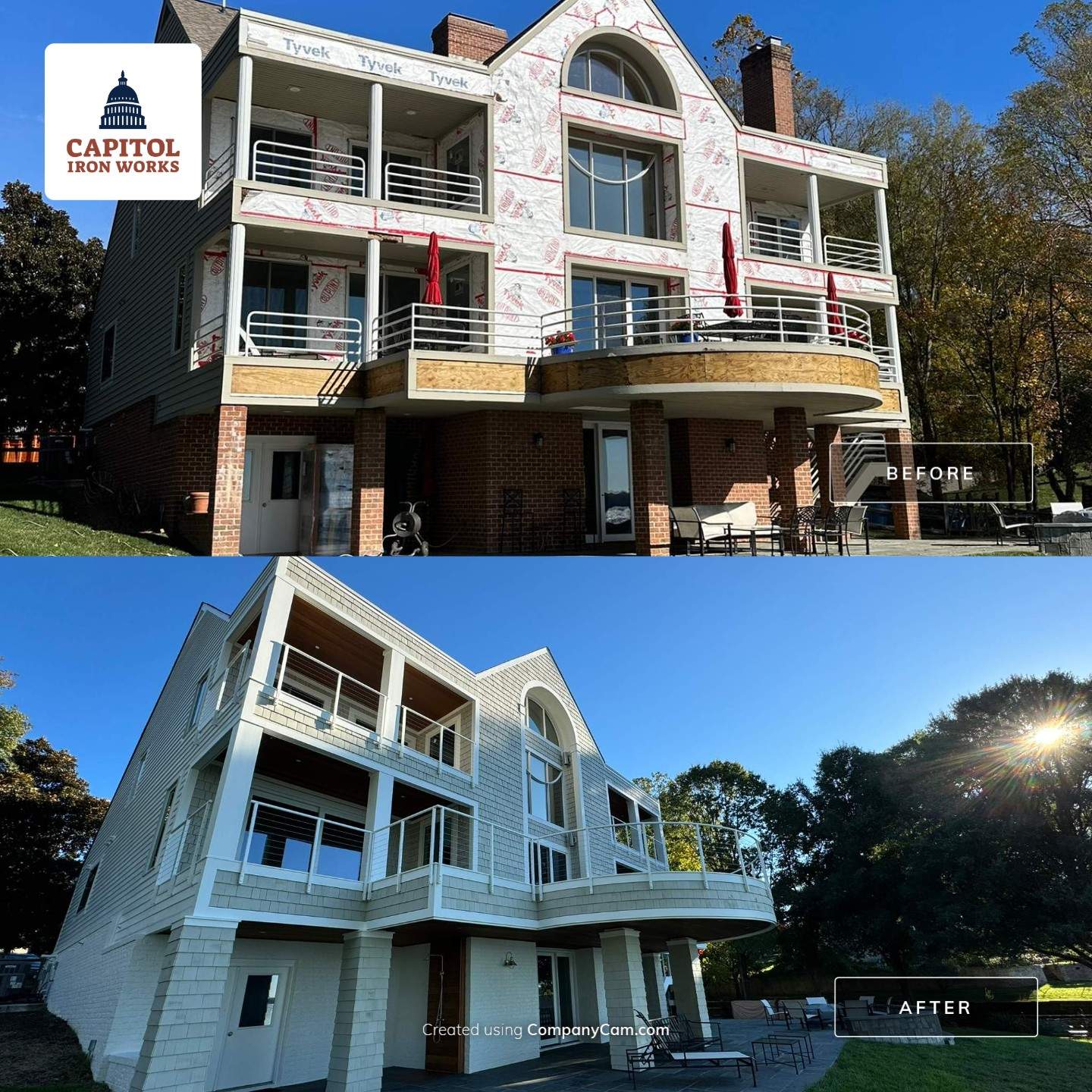 Custom Aluminum Cable Railing System – Face Mounted – Lorton, VA by Capitol Iron Works