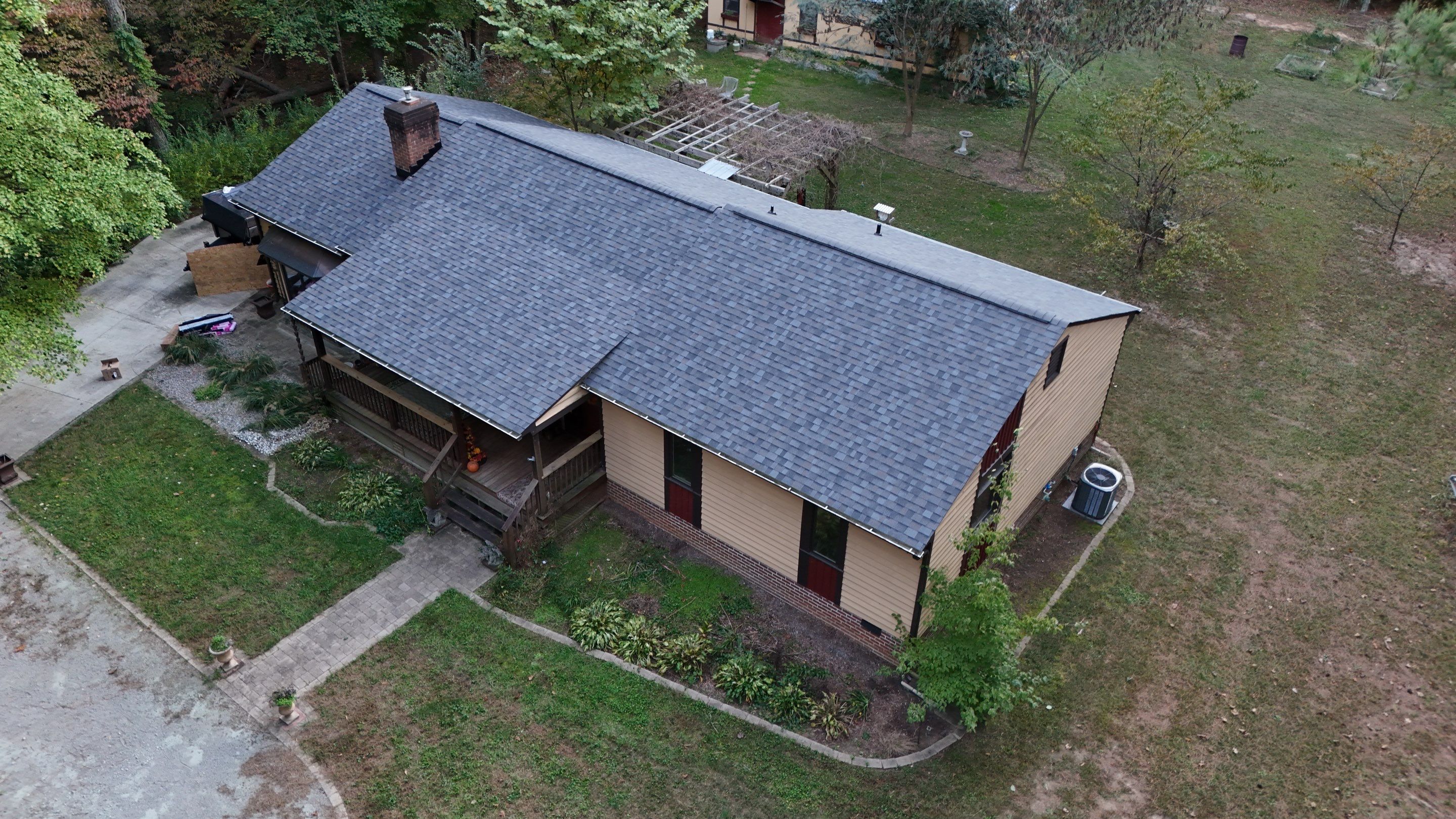 Architectural Shingle Roof Replacement and Chimney Flashing in Amelia Court House by Cade Construction