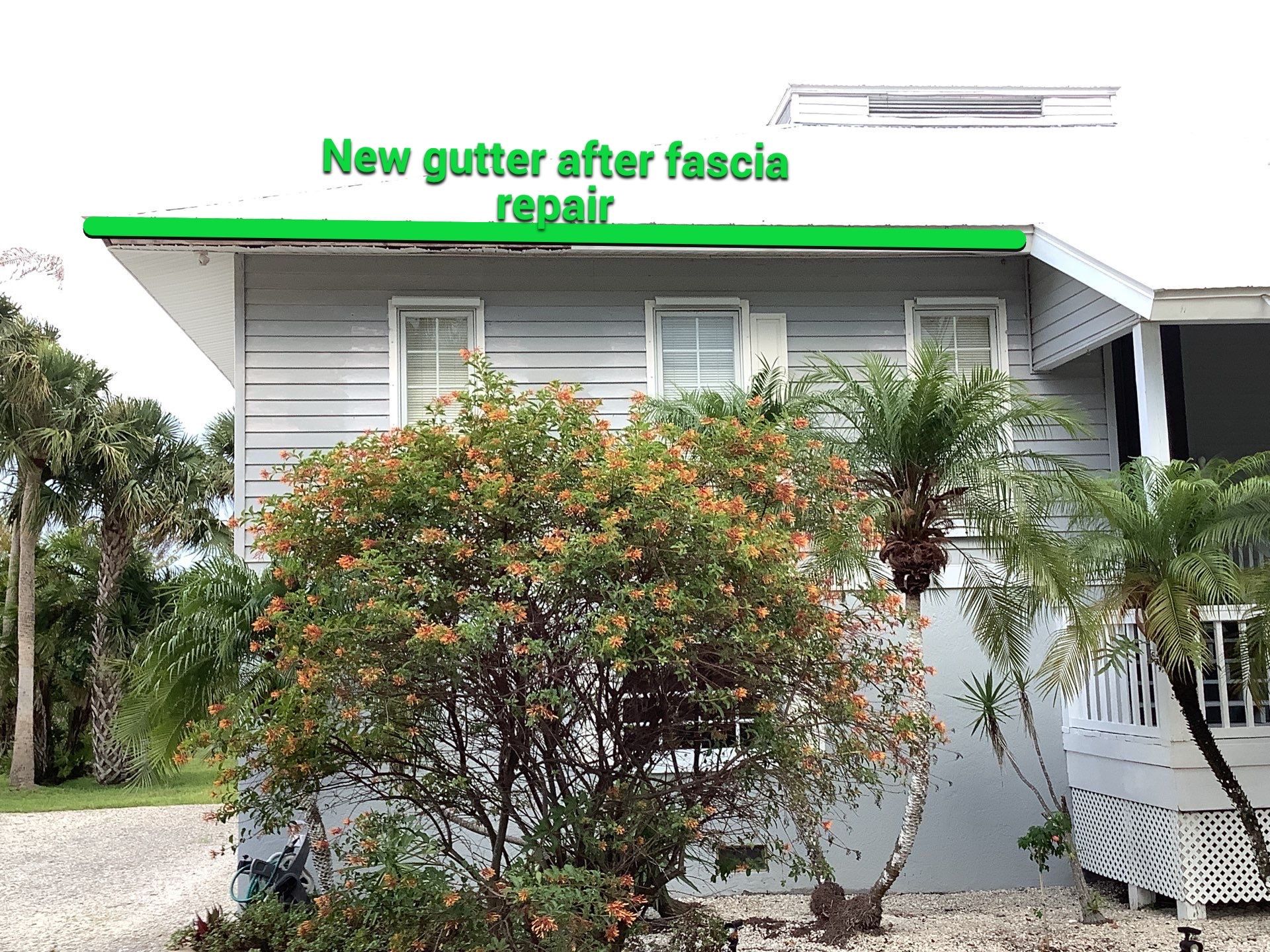 New Gutter After Fascia Repair in Sanibel FL by Gutter Professors
