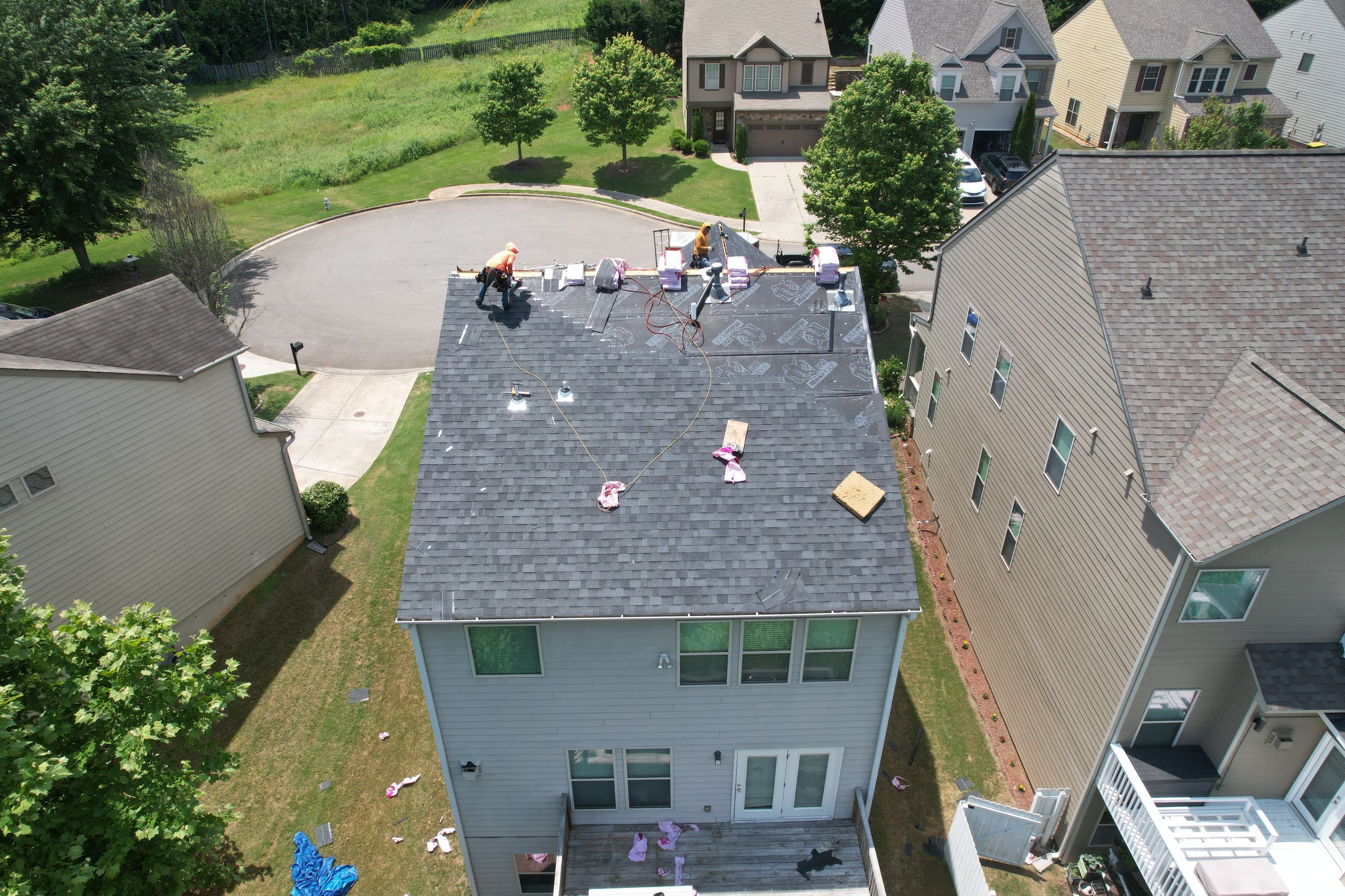 Residential Roof Replacement using Owens Corning Trudef Twilight Black by Inspector Roofing and Restoration
