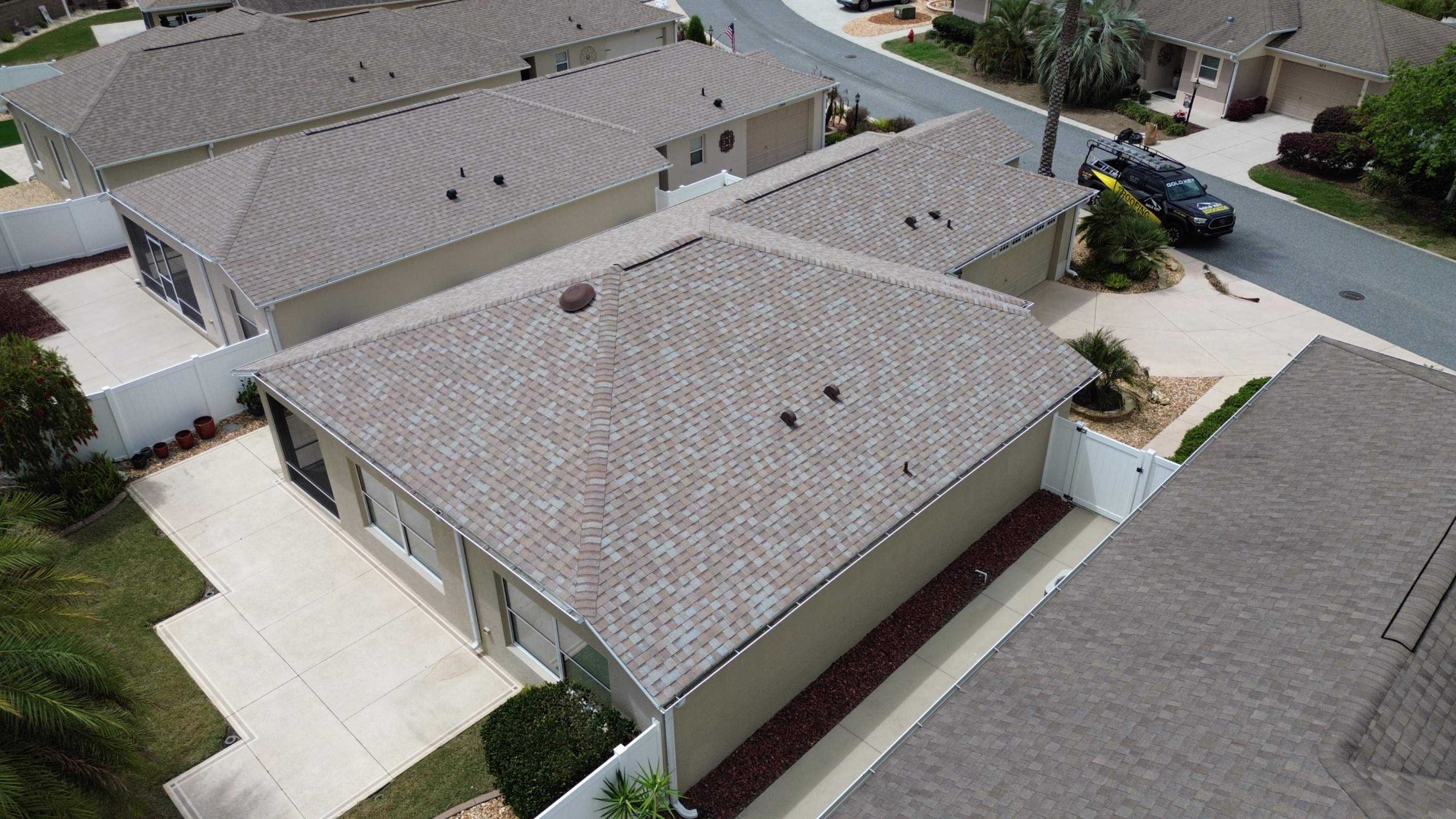 Drone pictures in The Villages  by Gold Key Roofing