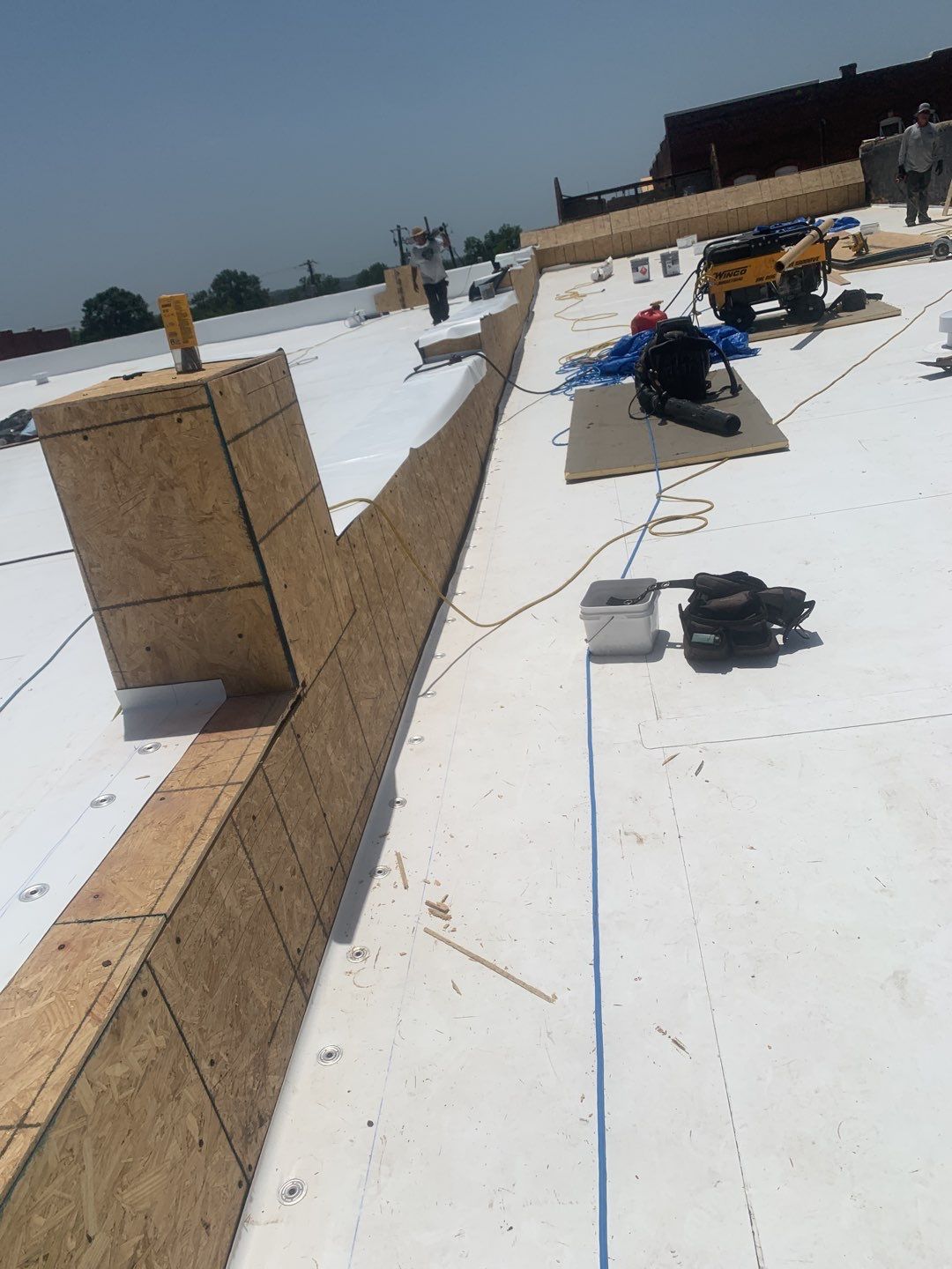 Commercial Roofing Installation in DeQueen, AR, using 50 mil PVC by Hostetler Roofing