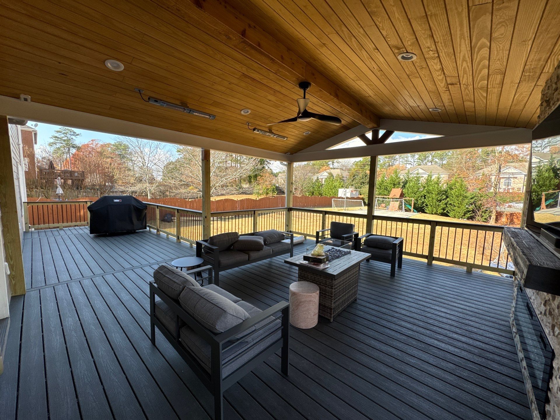 Custom Composite Deck and Covered Gabled Porch in Marietta by Swift Home Renovations
