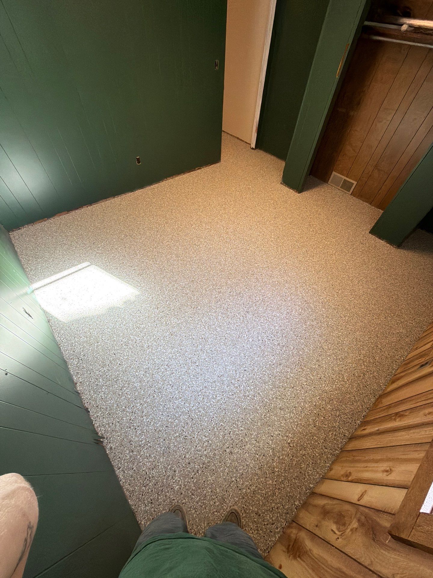 Custom Epoxy Flake Floor Installation for Spring Lake Residence by Gordon Painting