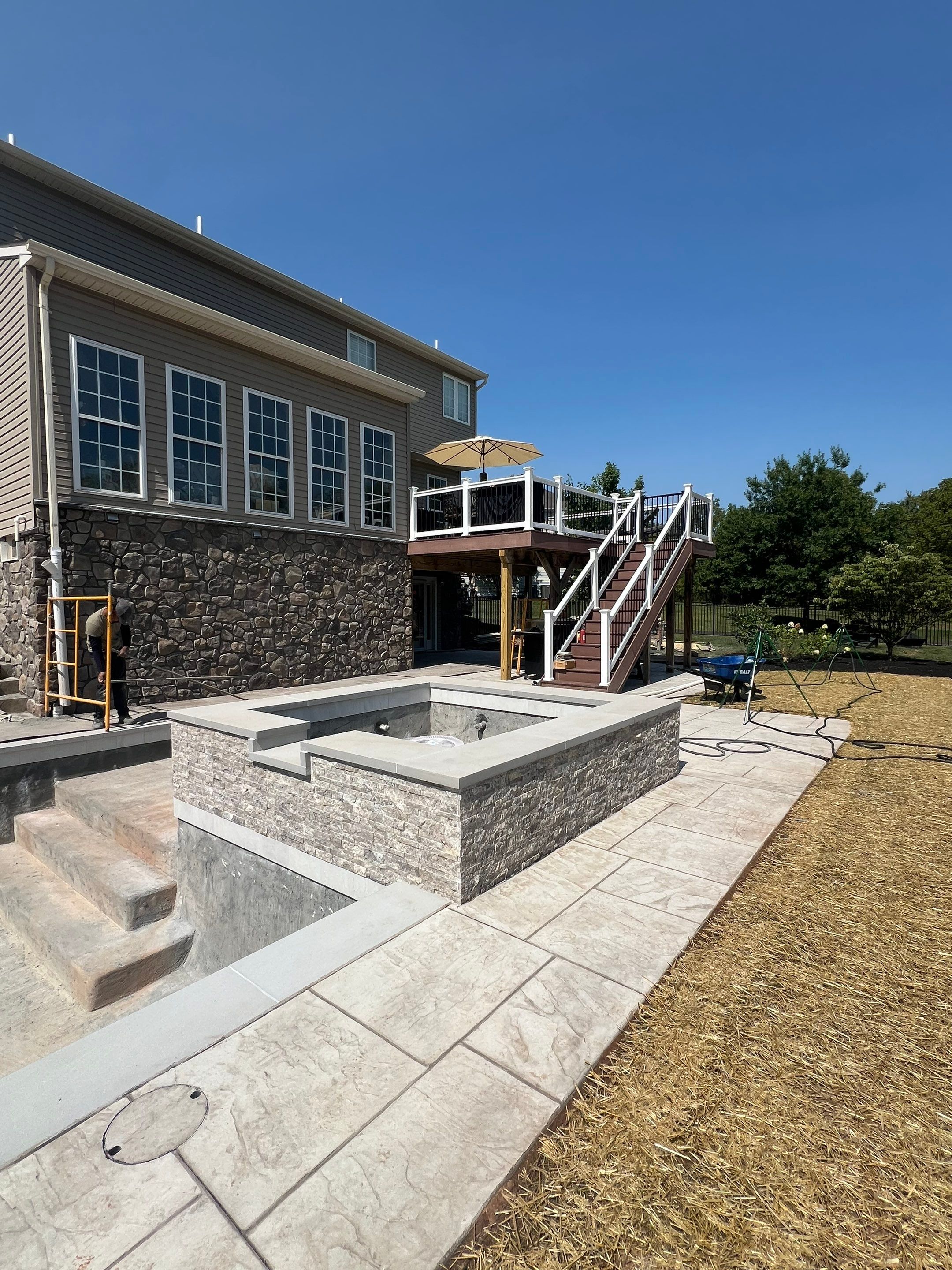 Modern Stamped Concrete Pool Deck by Architectural Concrete Design