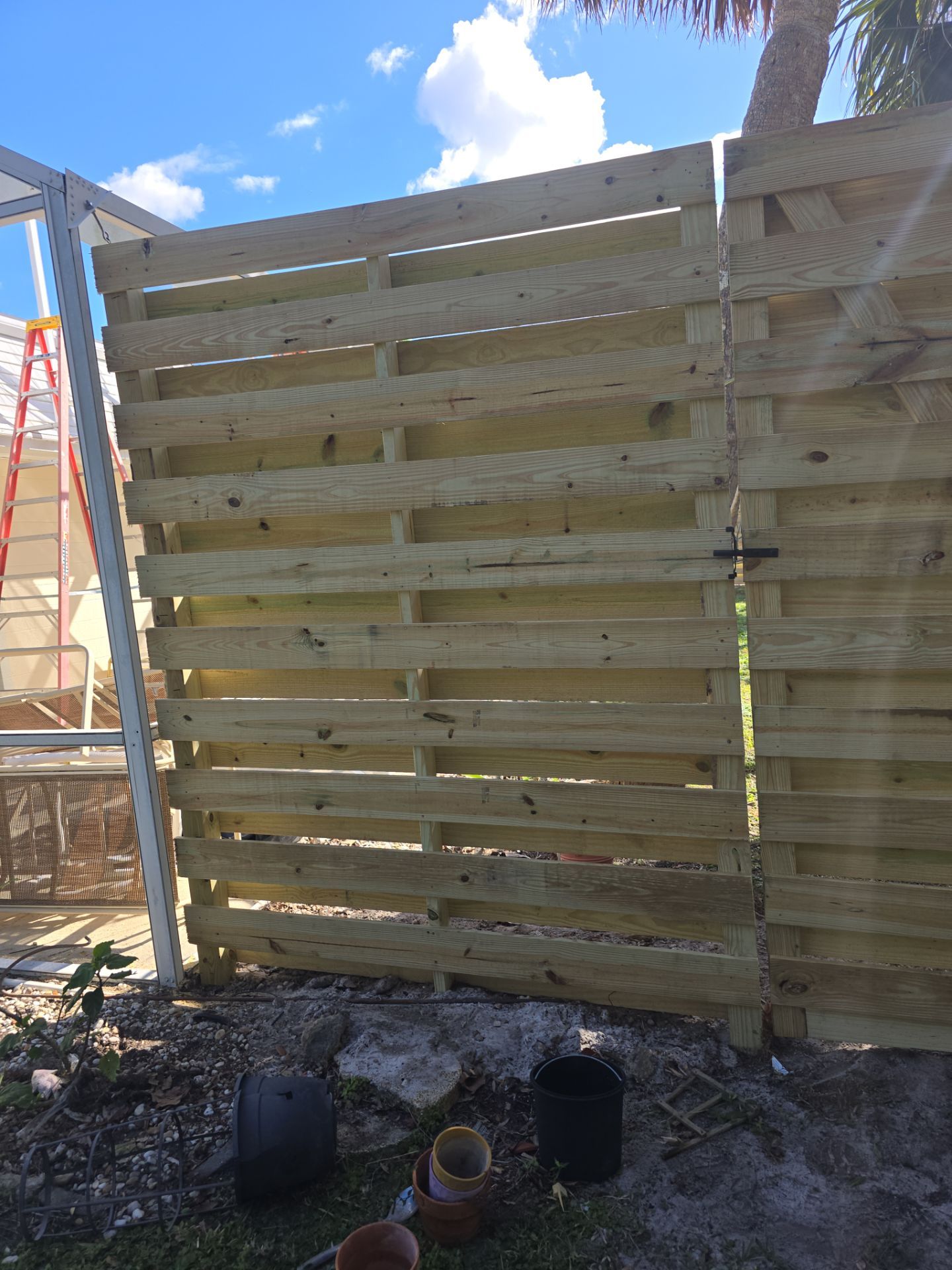 8'H Stained Shadowbox Wood in Nokomis by True Fence LLC