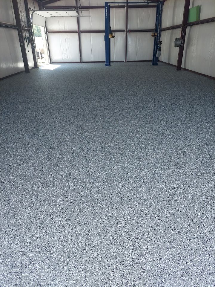 Shop Floor Coating Install with Smoke by Copperhead Coatings