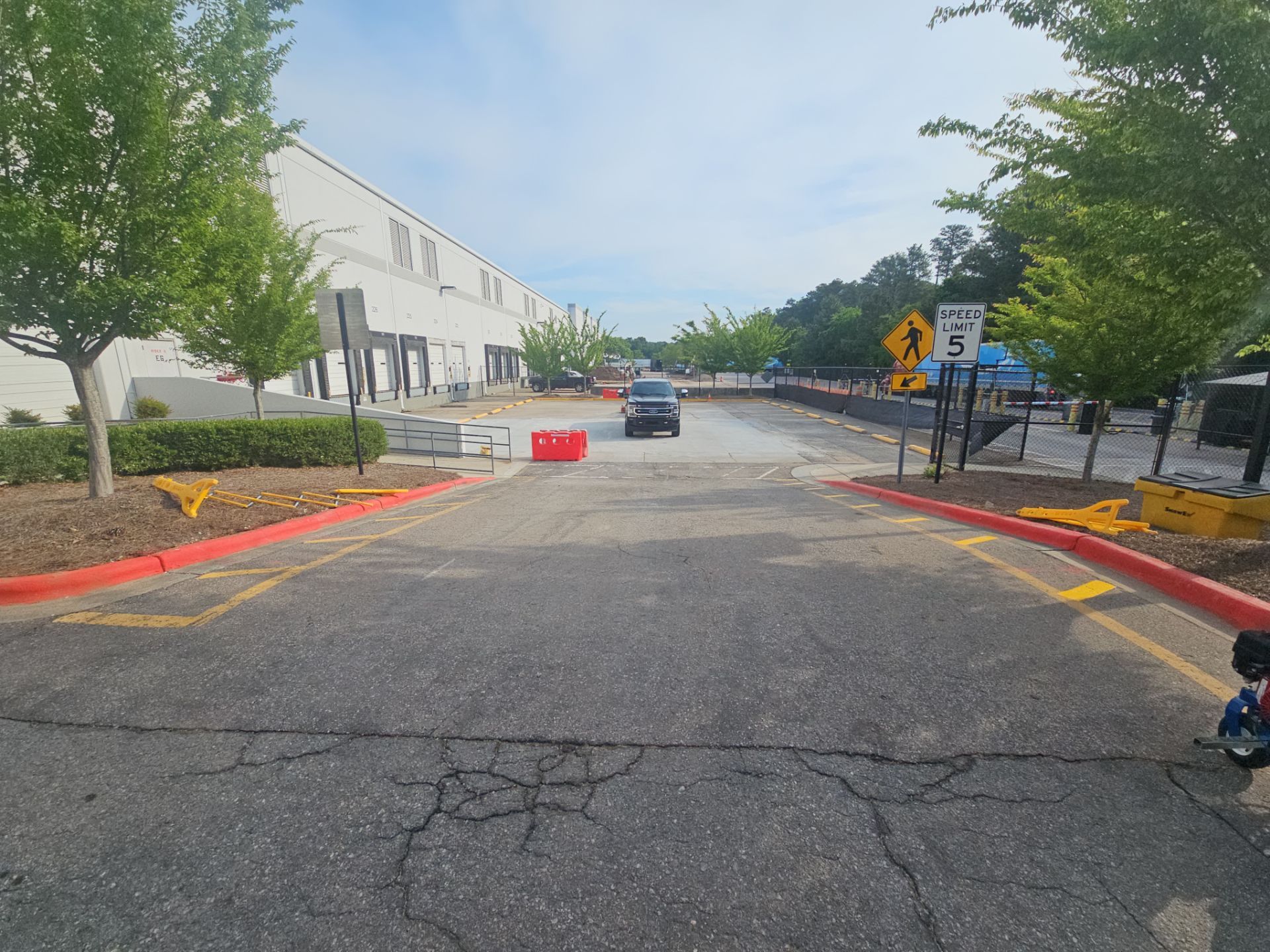 Striping Amazon Parking Lot  by Billy Weatherspoon Contractor