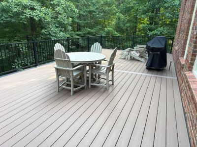 Deck Resurface using Deckorators Summit Series and Deckorators ALX Contemporary railing