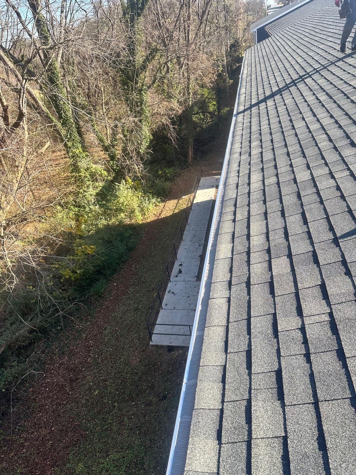 Commercial gutter cleaning Roanoke, VA after photo with clean gutters