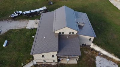 Residential Roofing Install - 29-Gauge G-Rib Metal - Color Burnished Slate 