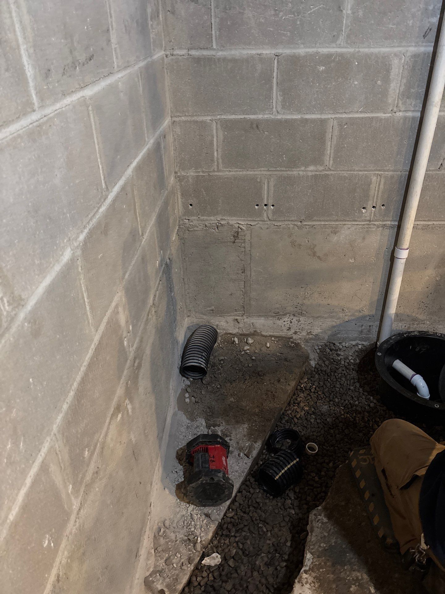 Drain tile for a General Contractor Partner by Waterproofing Northeast