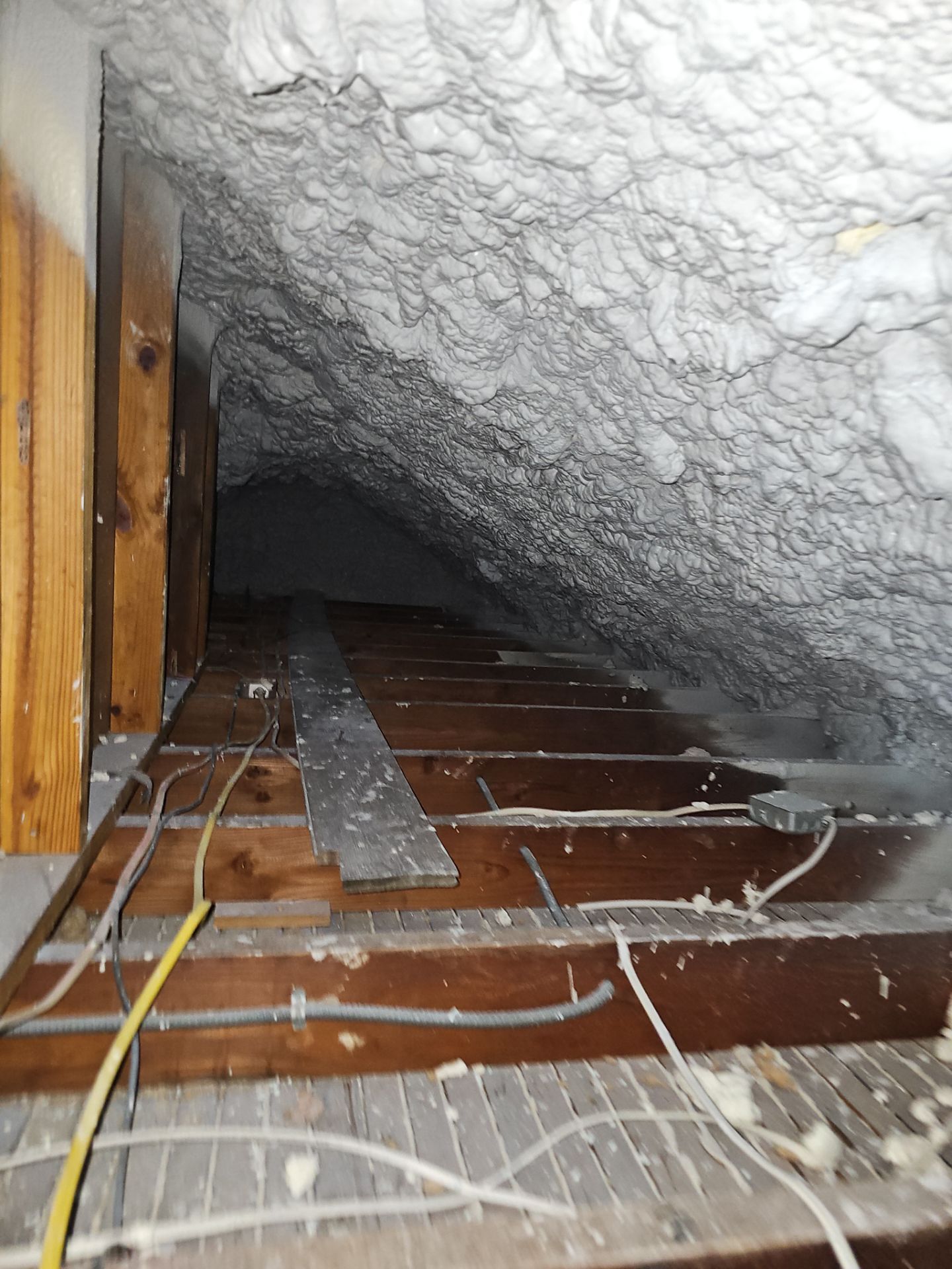 Attic Insulation using open cell spray foam by NYS Foam & Energy