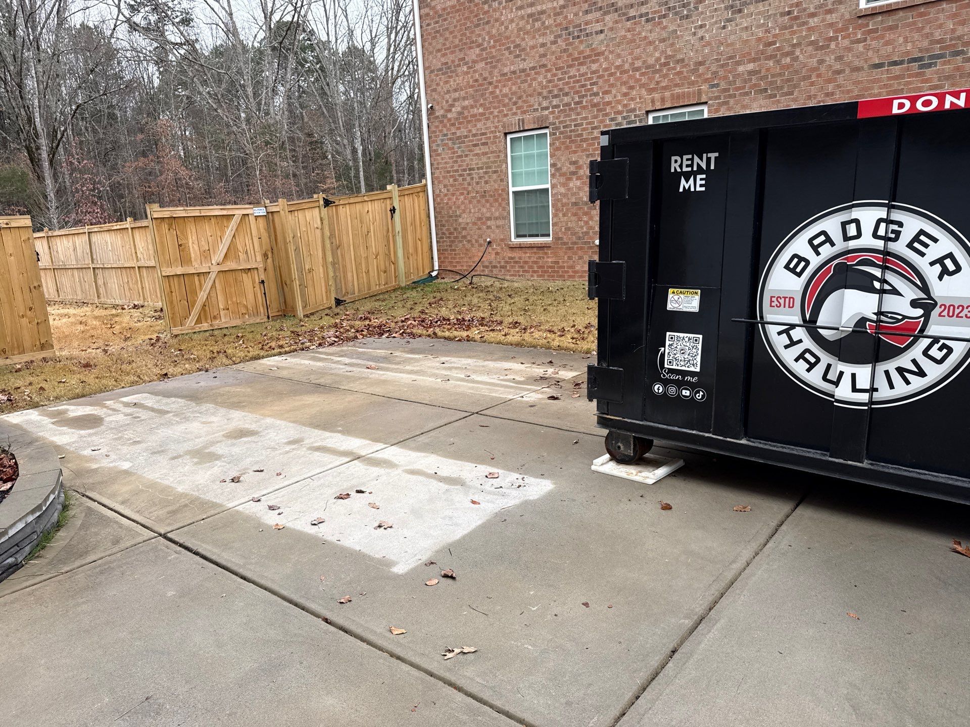 Project in Weddington by Badger Hauling
