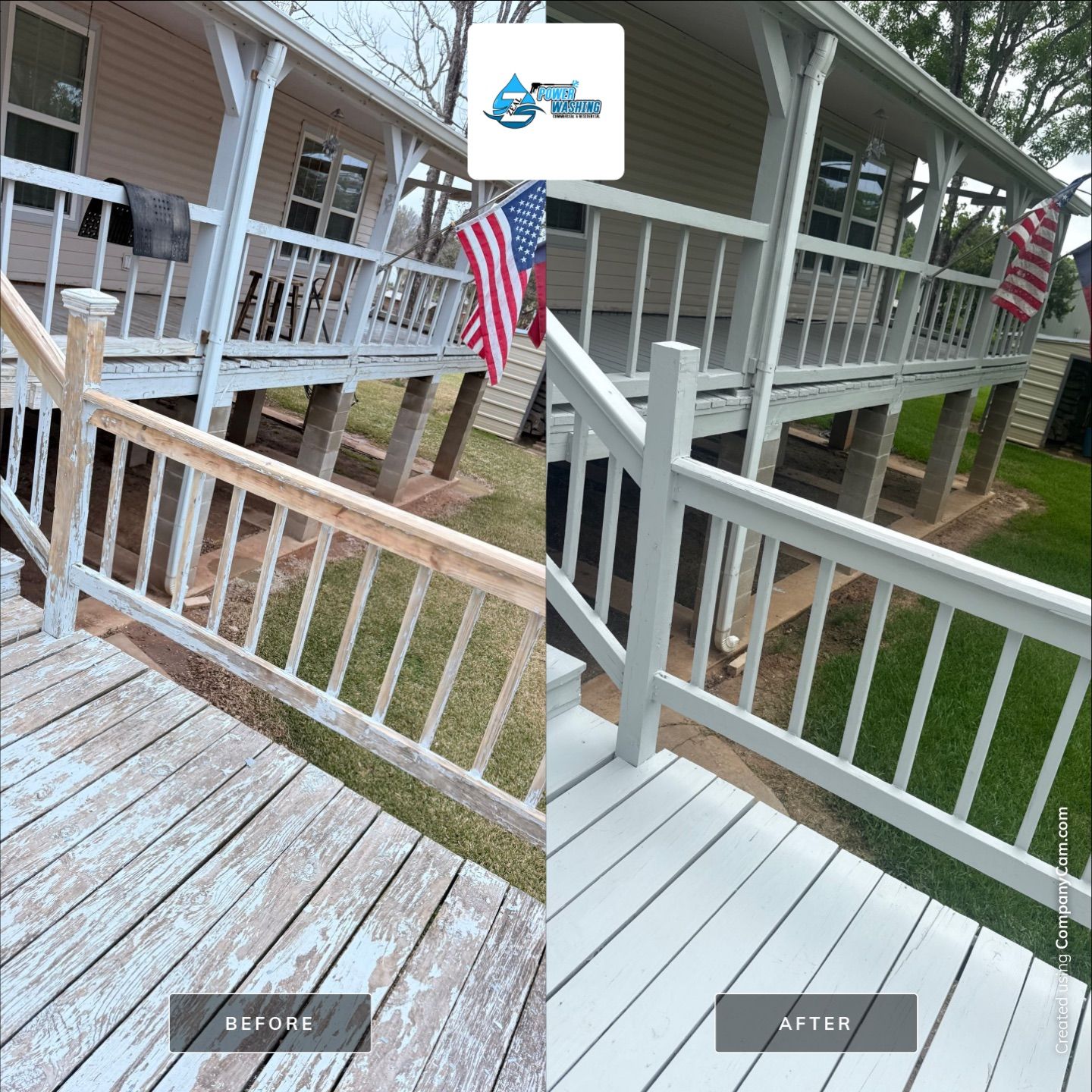 Elevated Deck Restoration and Staircase Refinishing in Rosharon, Texas by Zeal Power Washing