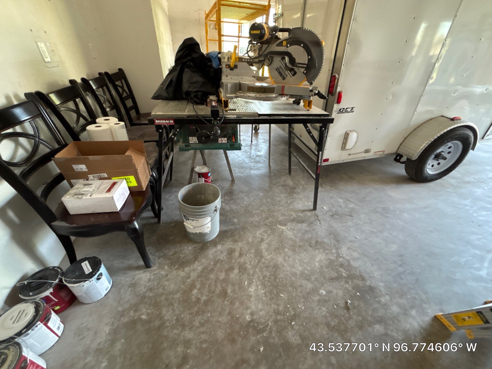 Coyote Flake Concrete Coating for Sioux Falls Garage by Select Painting, Coatings & Garage Cabinets