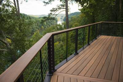 TimberTech Deck Replacement with Metal Cable Railing in Atlanta, GA